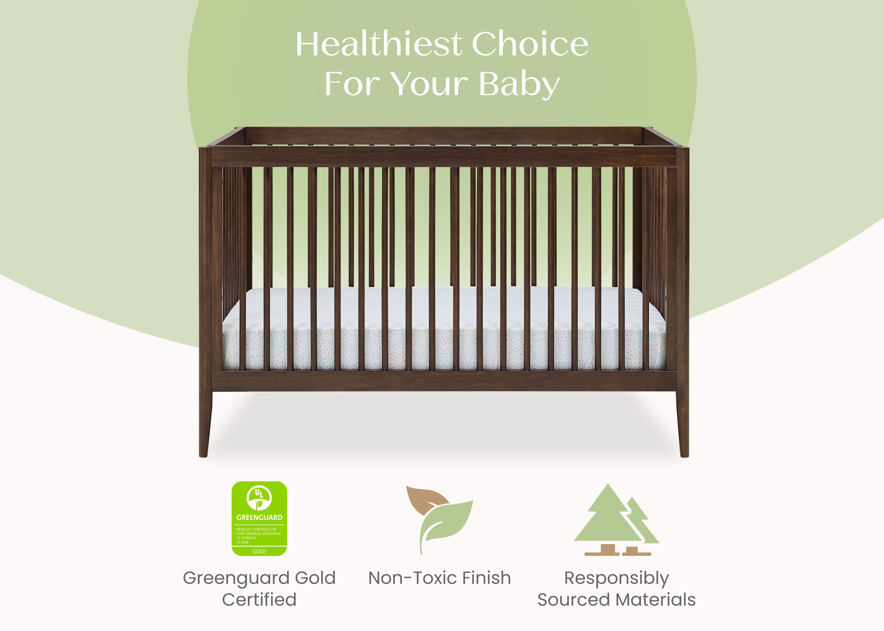 Casey 6-in-1 Convertible Baby Crib - Toddler Bed, Daybed & Full-Size Bed - Safe Nursery Furniture for Newborn to Adult - Perfect for Nursery, Bedroom & Guest Room