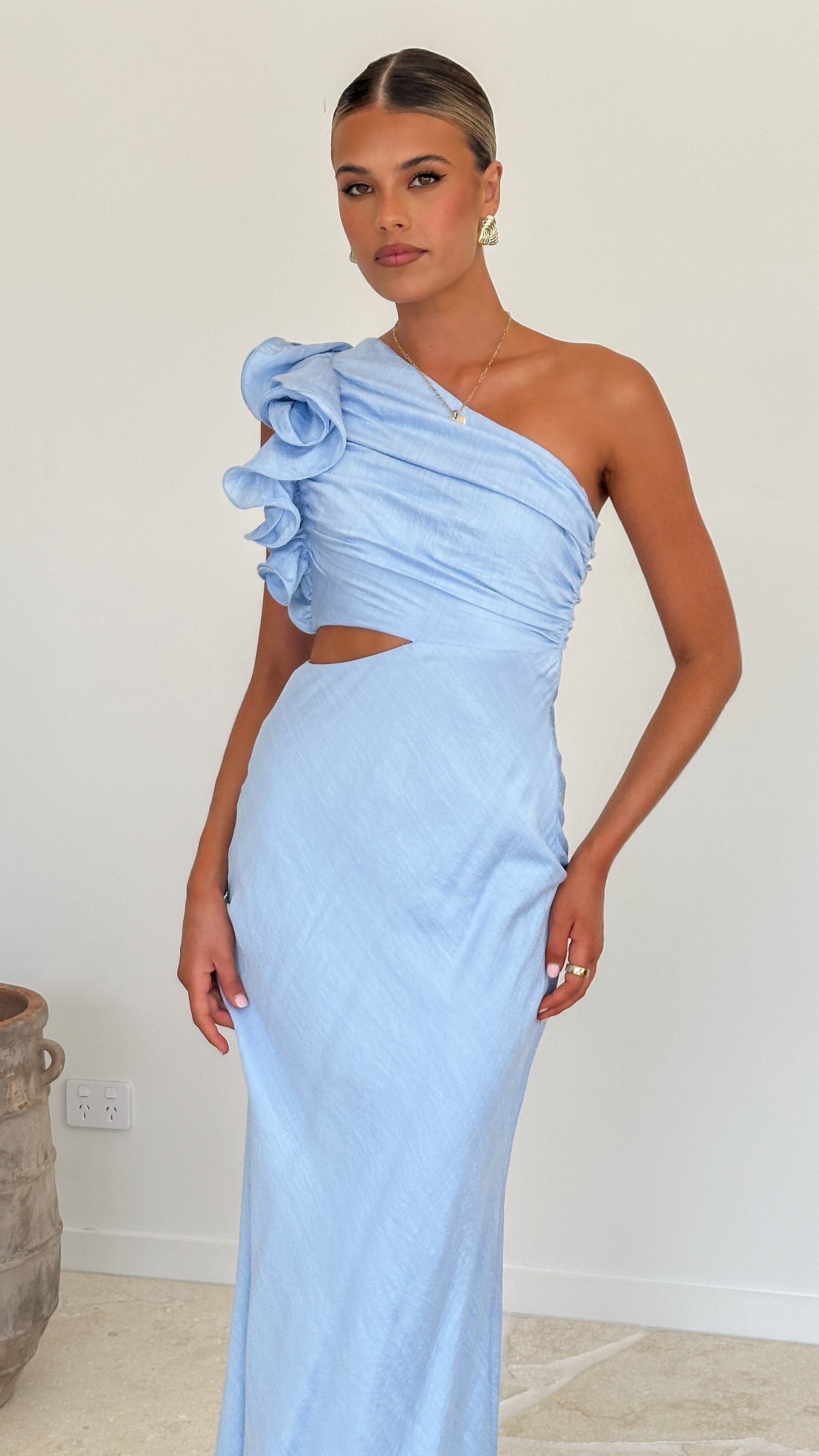 Amina Maxi Dress for Women - Flowy Long Summer Dress in Blue | Perfect for Beach, Vacation & Casual Wear