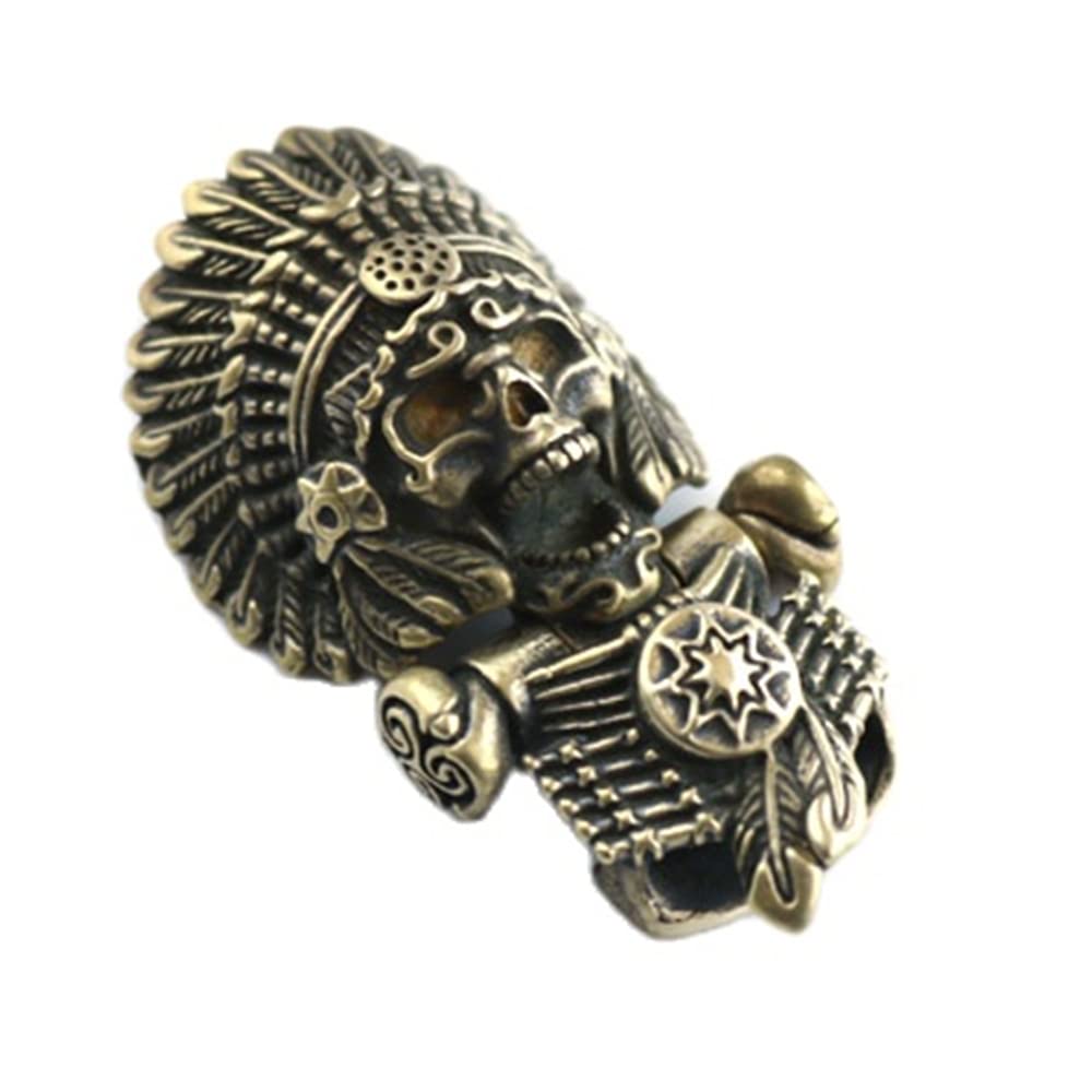 Vintage Brass Dragon Bite EDC Beads Keychain - DIY Paracord Beads for Outdoor Gear, Survival Kits & Everyday Carry Accessories