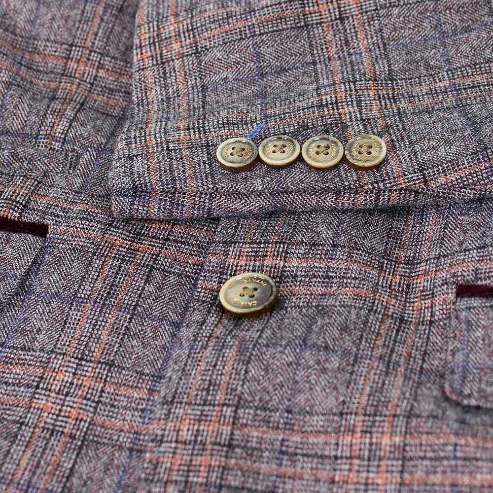 Cavani Brendan Men's Slim Fit Checkered Blazer Jacket for Business, Office, and Formal Events - Stylish & Comfortable