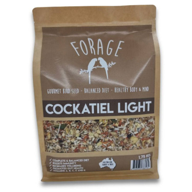 Premium Forage Gourmet Cockatiel Light Blend - Healthy & Nutritious Bird Food for Cockatiels, Parakeets & Small Parrots | Perfect for Daily Feeding, Training & Enrichment Activities