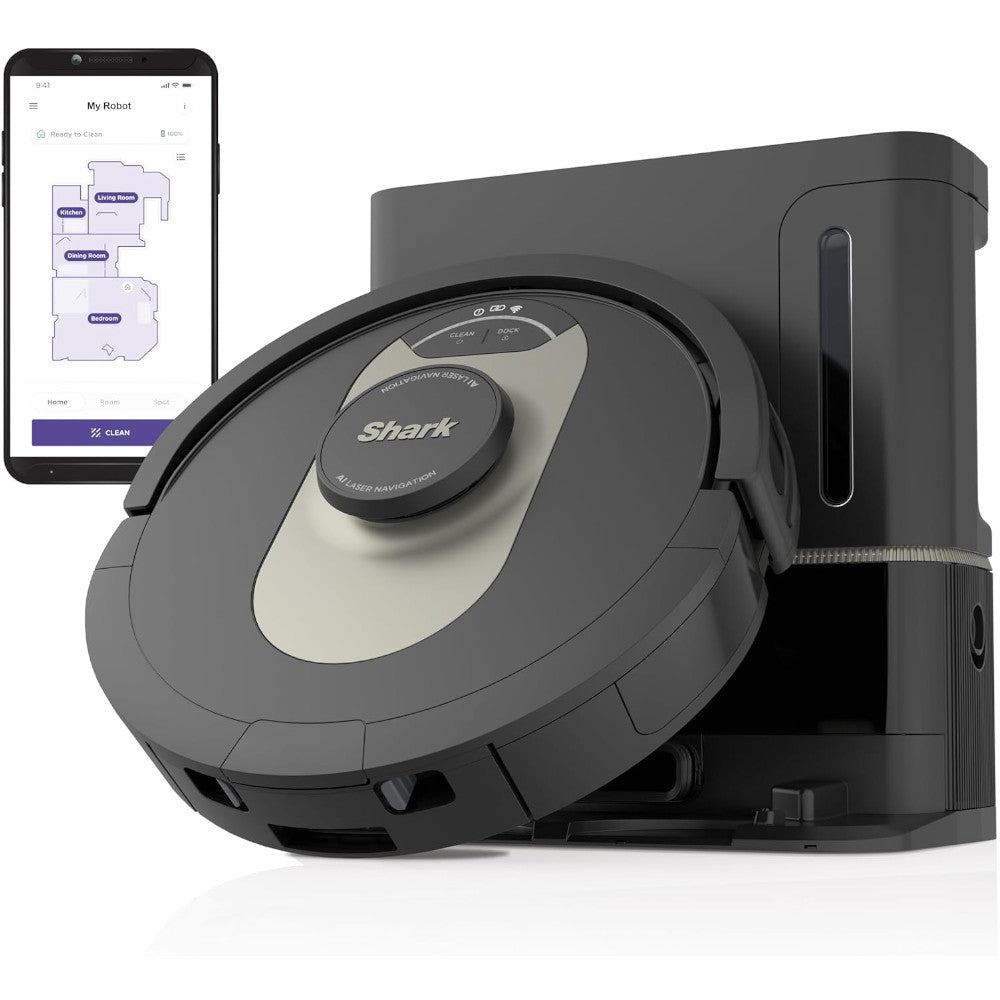 SHARK AV2501AE AI Robot Vacuum with XL HEPA Self-Emptying Base - Certified Refurbished with 90-Day Warranty | Perfect for Pet Hair, Hardwood Floors & Large Homes