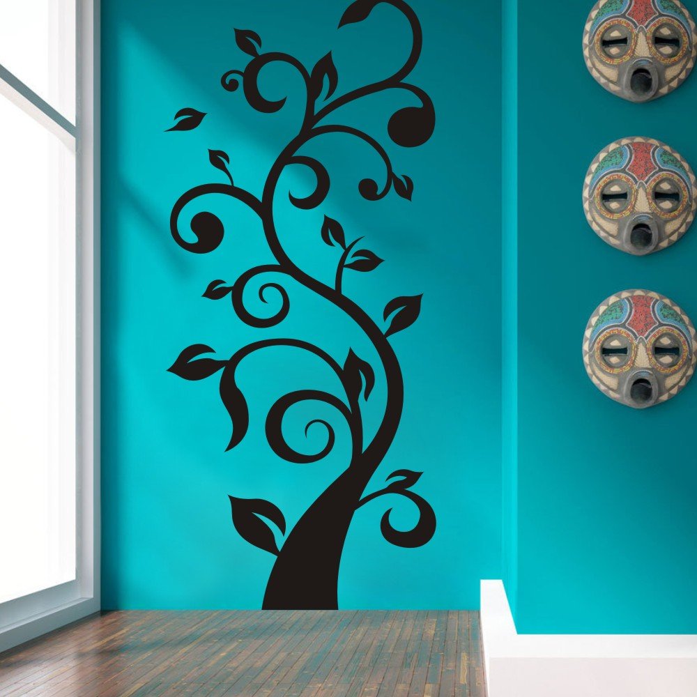 DigTour Wall Art - Self-Adhesive Vinyl Curly Tree Wall Decal Sticker, Brown Nature-Inspired Home Decor for Living Room, Bedroom & Nursery | Easy Peel & Stick Wall Mural Graphic