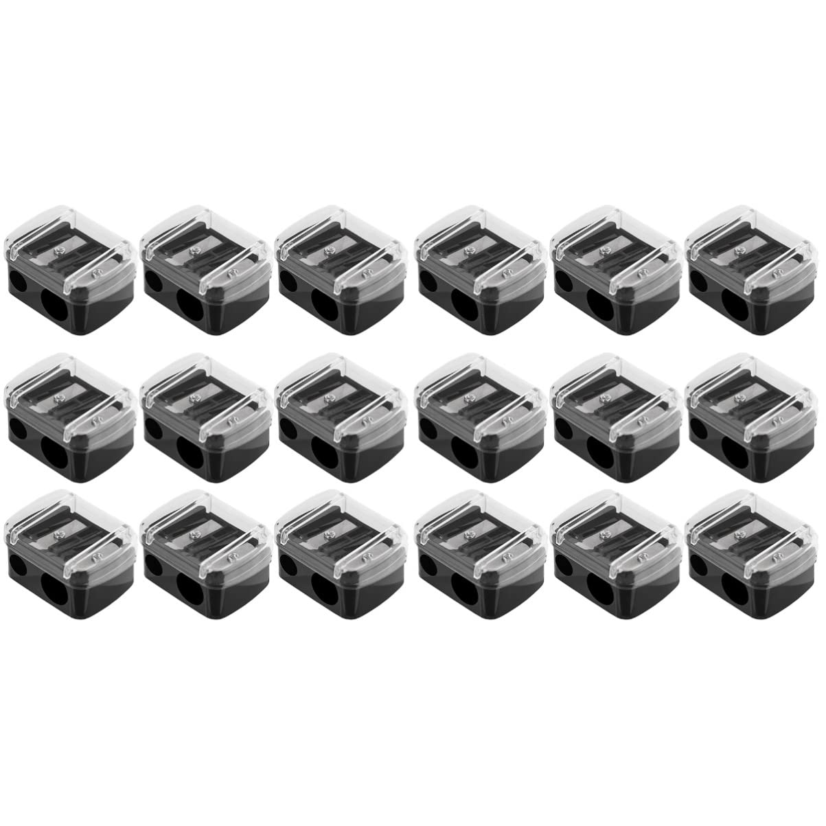 STOBOK 60pcs Black Eyeliner & Eyebrow Pencil Sharpener - Dual Lip & Eye Cosmetic Accessories for Makeup Artists & Home Use - Perfect for Salon, Travel & Professional Makeup Kits