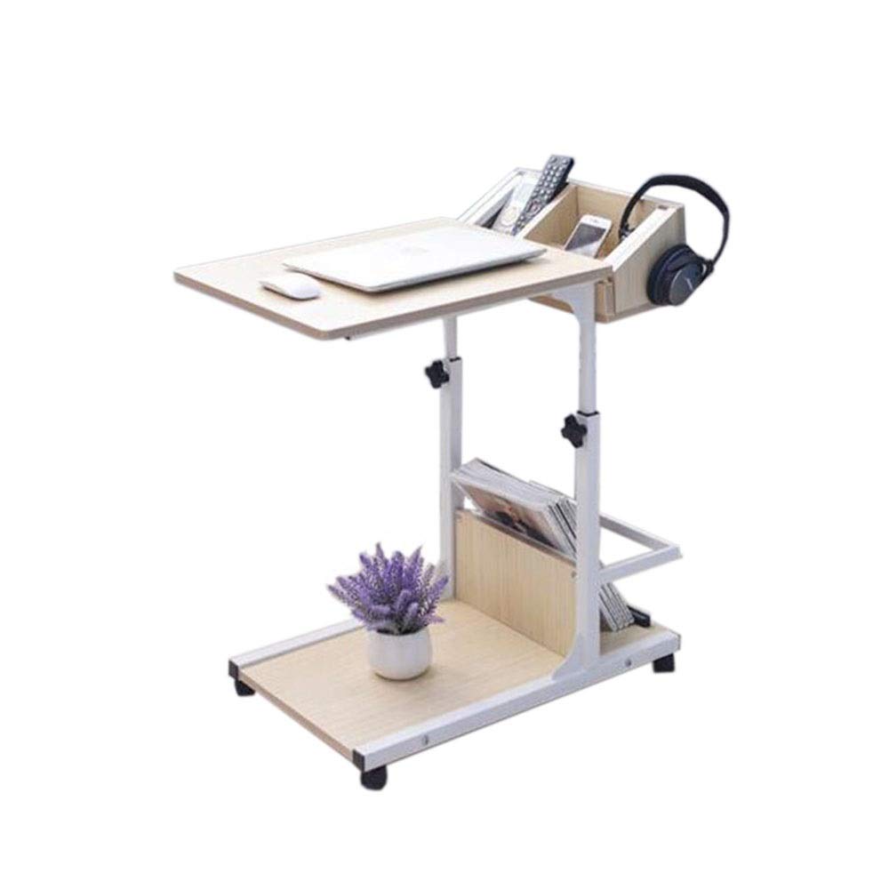 Adjustable Mobile Laptop Desk Stand with Wheels - Universal Side Table for Living Room, Bedroom & Office - Liftable Shelf for Sofa, Coffee Table & Workspace (19.68x15.74x21.65-31.49in, Color A) - Perfect for Remote Work, Gaming & Small Space Organization