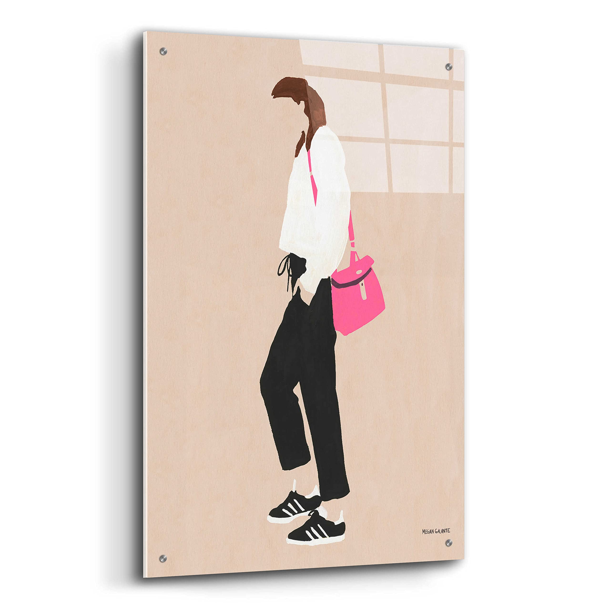Epic Art 'Hot Pink Handbag' by Megan Galante - Vibrant Acrylic Glass Wall Art Painting 24