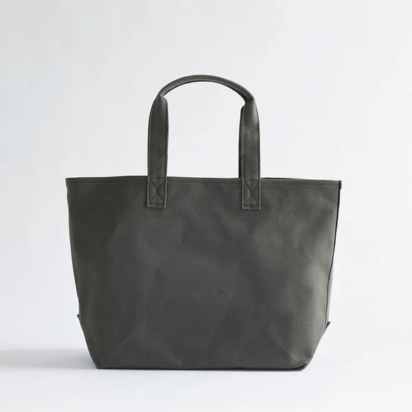 Premium Japanese Kurashiki Hampu Canvas Tote Bag - Khaki Gray - Durable & Stylish Eco-Friendly Shopper for Work, Travel & Daily Use