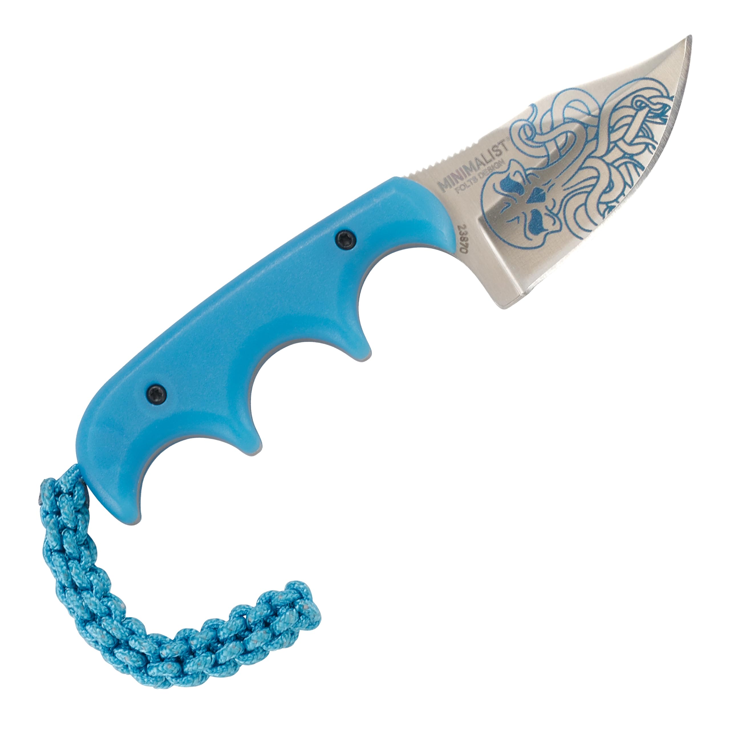 CRKT Minimalist Bowie EDC Knife - Compact Everyday Carry Fixed Blade Utility Knife with Satin Finish, Cthulhu Artwork, Glow-in-the-Dark Handle & Sheath (Model 2387O) | Perfect for Camping, Hiking, Survival & Outdoor Adventures