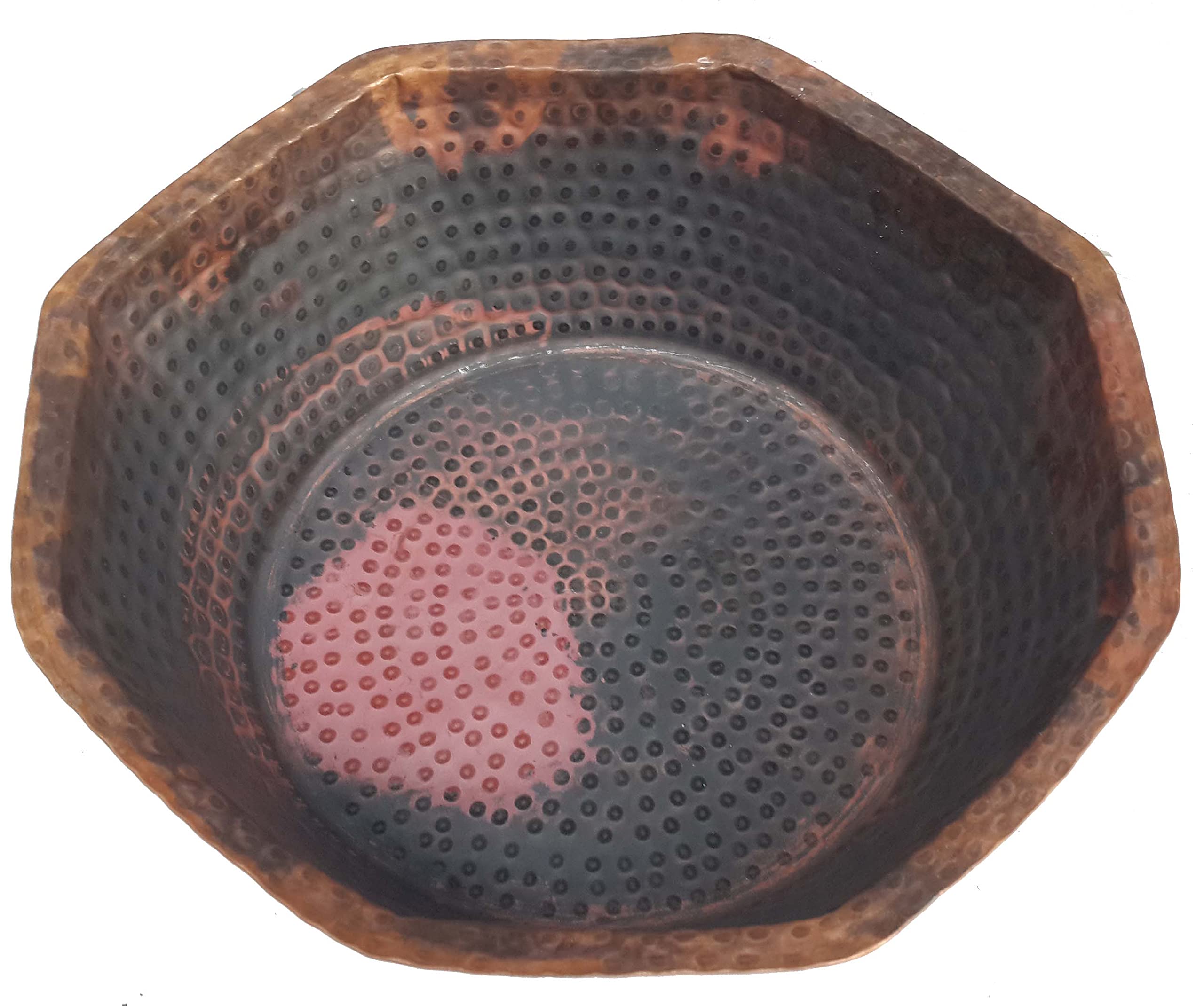 Portable Rustic Octagonal Copper Foot Massage Pedicure Bowl - Relaxing Spa Treatment for Home & Salon Use
