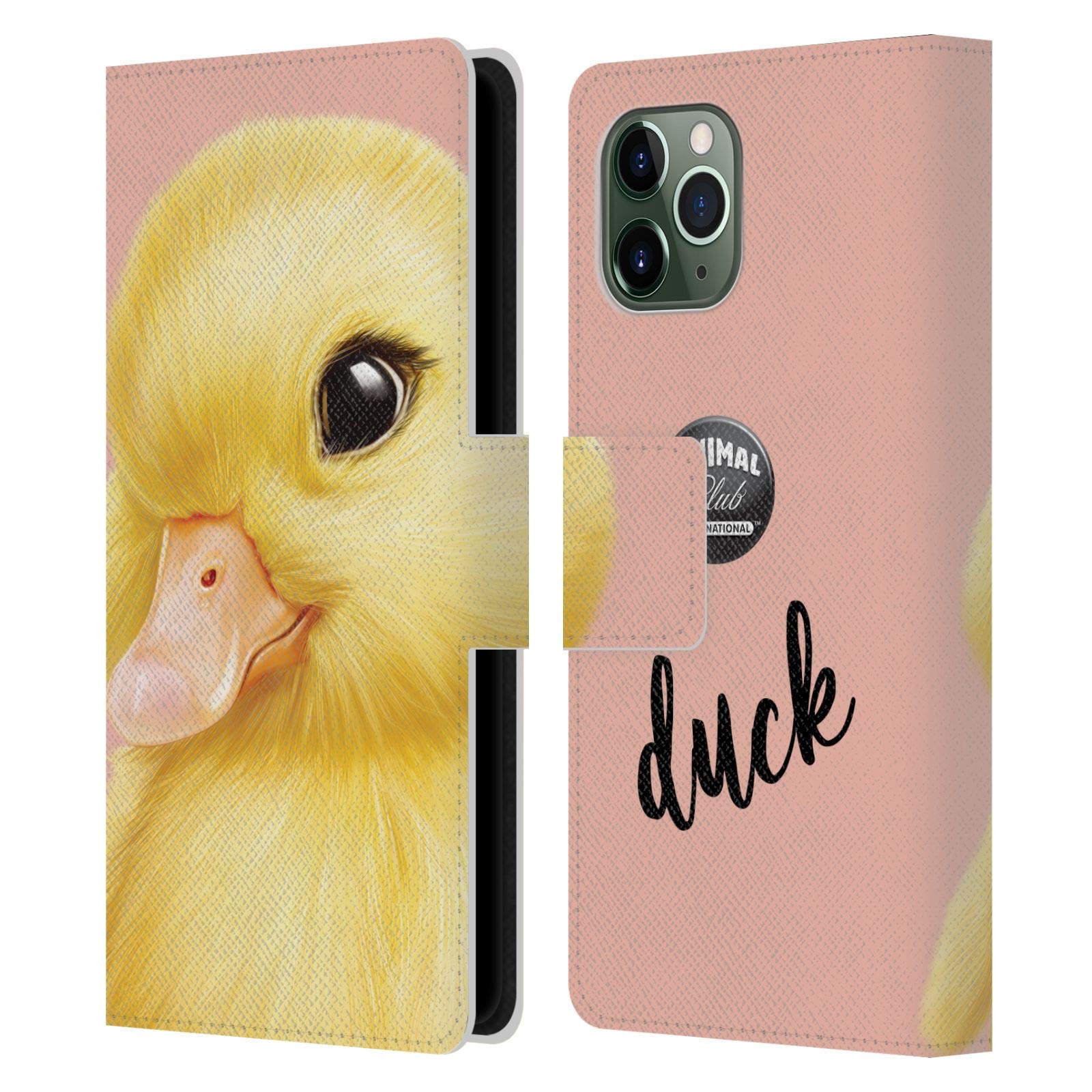 Head Case Designs Animal Club International Duck Faces Leather Book Wallet Case Cover for Apple iPhone 11 Pro - Stylish Protection for Everyday Use