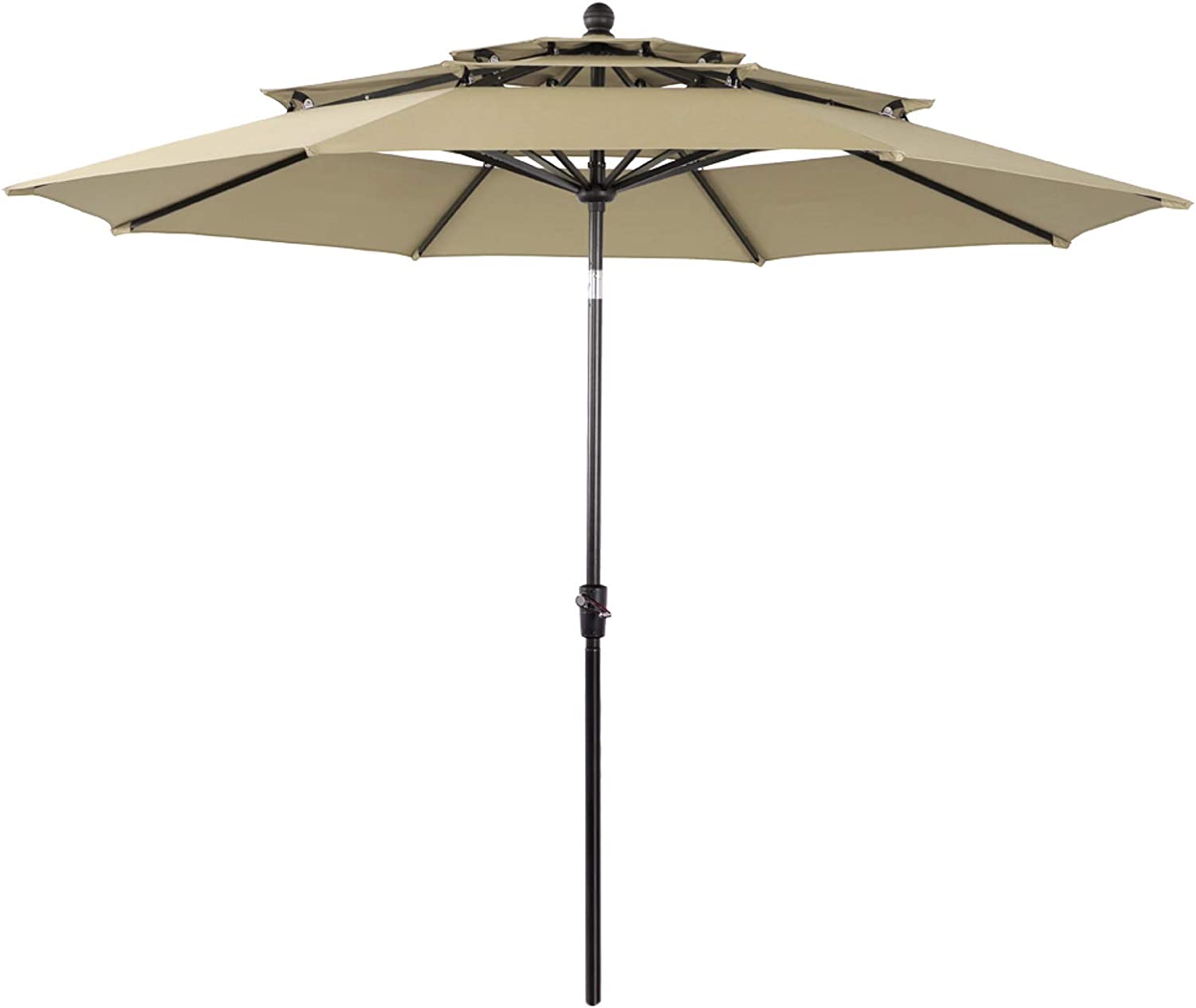 HERA'S PALACE 10ft 3-Tier Patio Umbrella - UV Protection & Auto-Tilt for Pool, Garden, Backyard