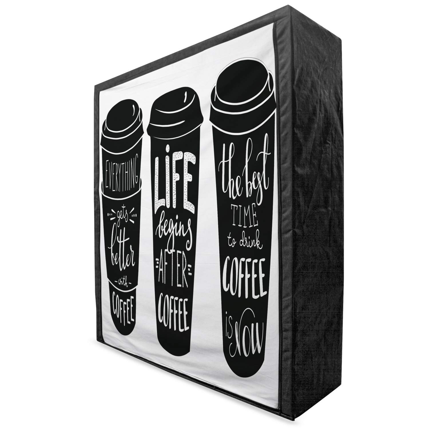 Portable Fabric Wardrobe with Coffee Art - 59