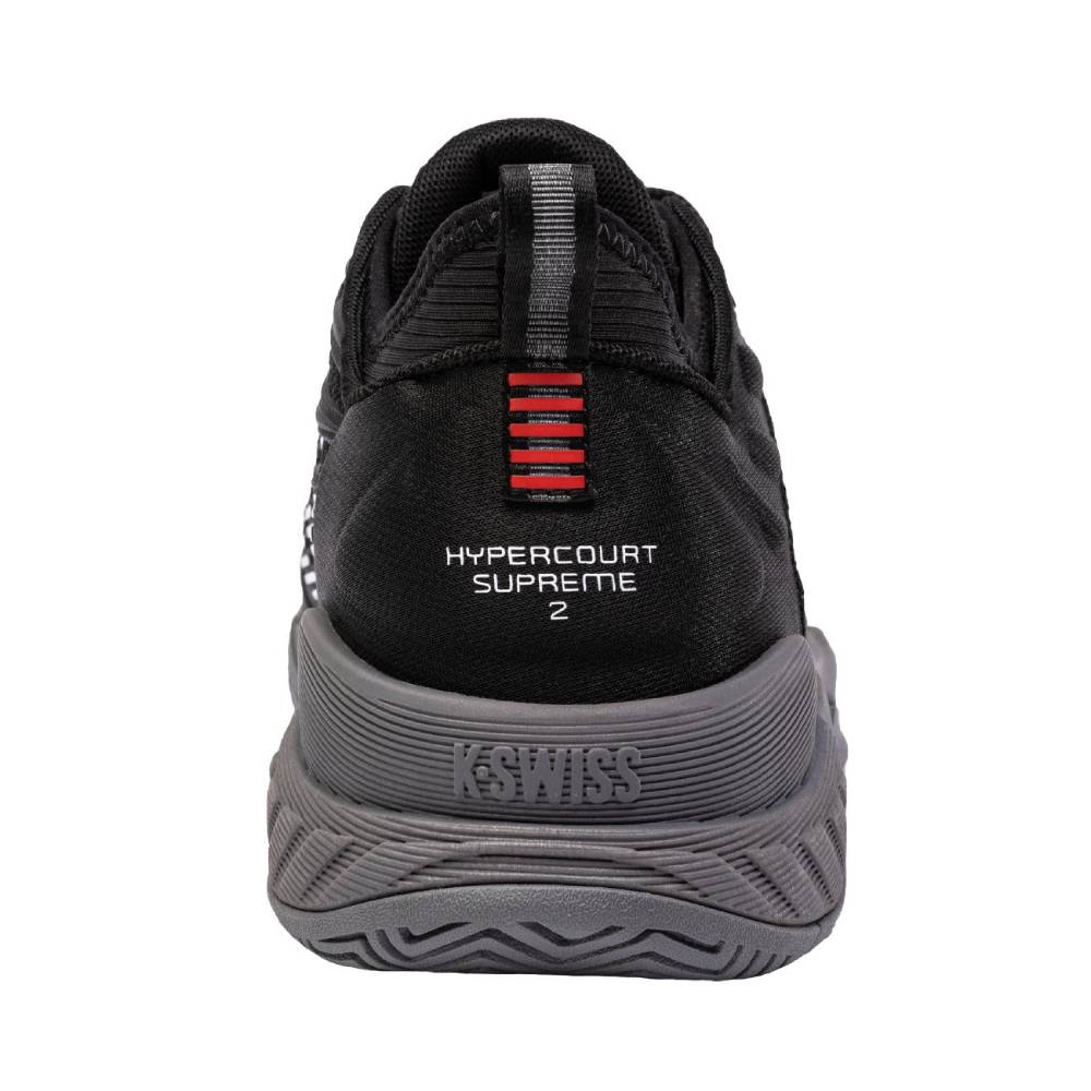 K Swiss Hypercourt Supreme 2 Men's Tennis Shoes - Black/Grey - Lightweight Performance Court Shoes for Men - Perfect for Tennis, Pickleball & Casual Wear