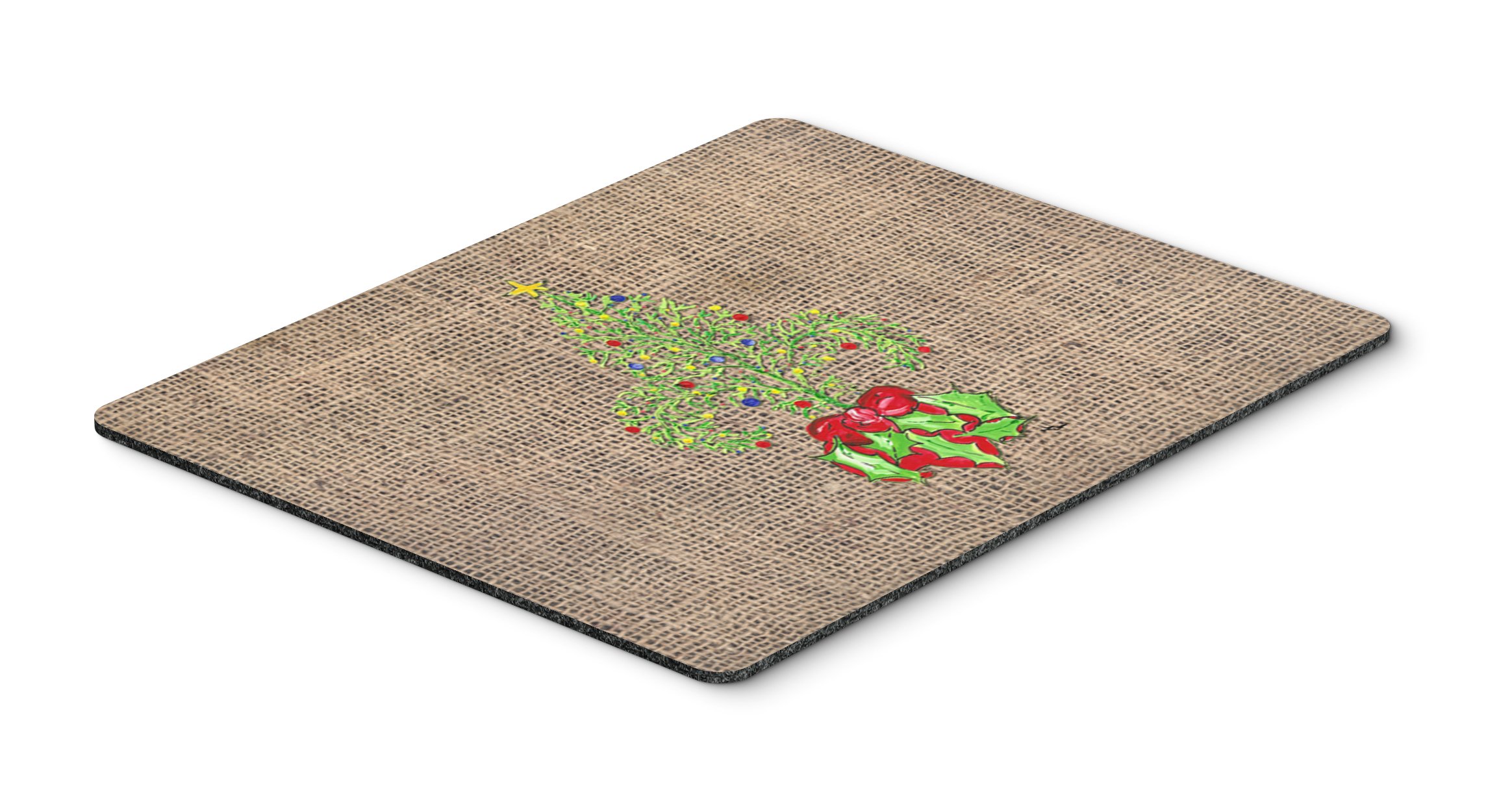 Caroline's Treasures 8745MP Christmas Tree Fleur de Lis Mouse Pad - Large Washable Non-Slip Desk Mat for Home Office, Gaming & Computer Work - Perfect Holiday Gift for Christmas Decor & Workspace