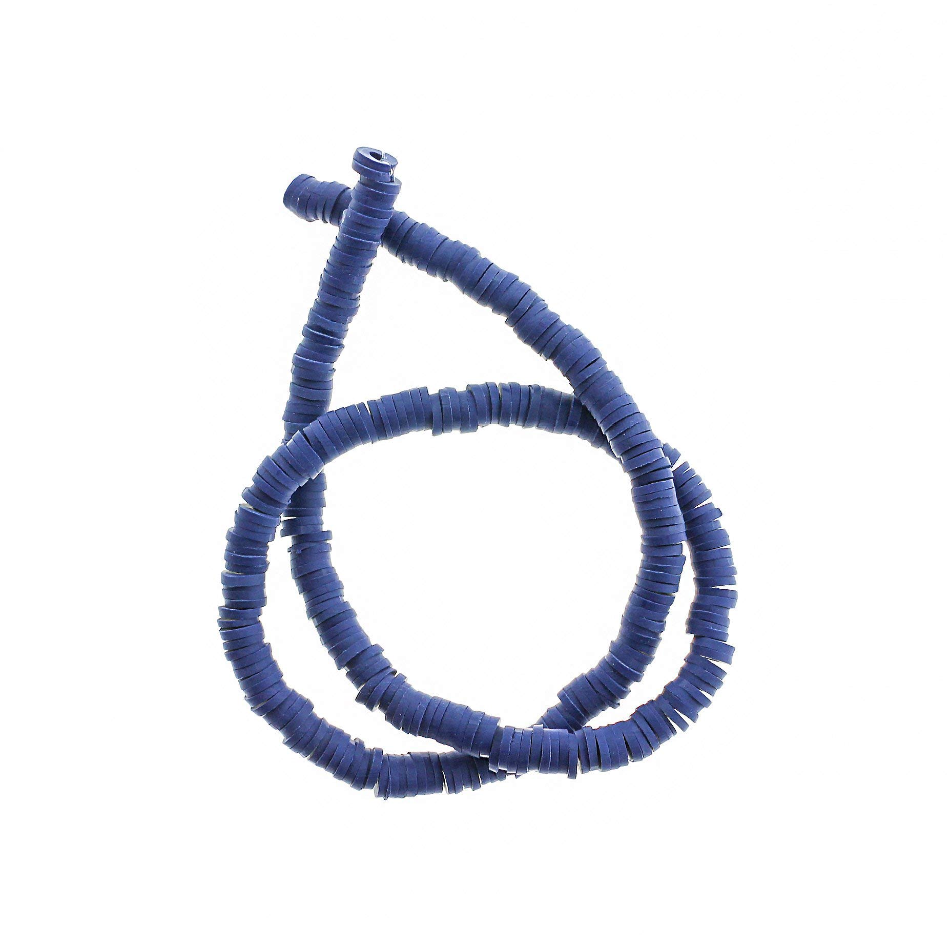 Royal Blue Heishi Polymer Clay Beads 6mm x 1mm - 320 Beads per Strand (BD1355) for Jewelry Making, DIY Crafts, and Bracelet Designs
