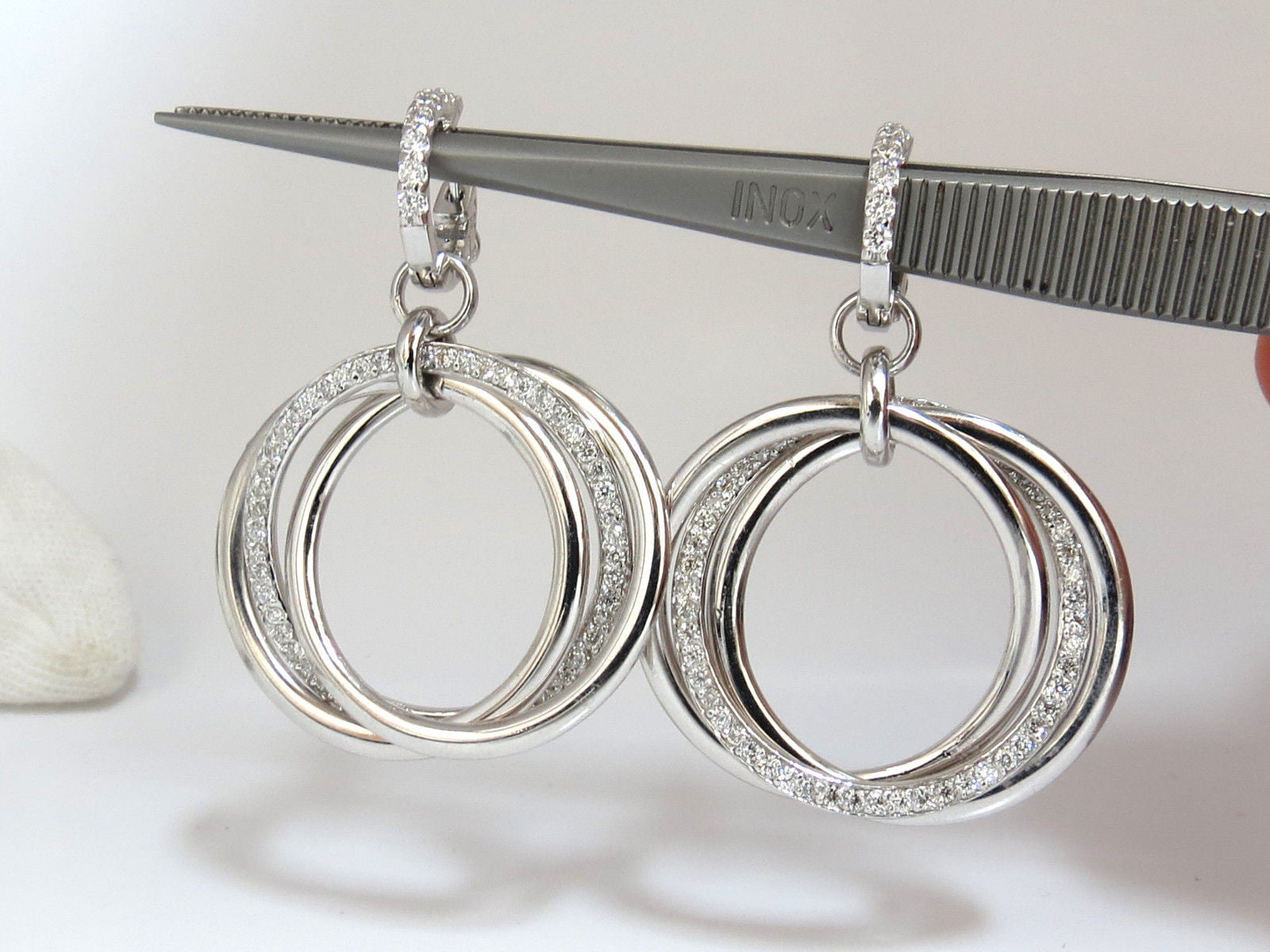 1.26ct Natural Round Diamond Dangle Rolling Ring Earrings in 14K Gold - Elegant & Sparkling Jewelry for Women, Perfect for Weddings, Parties & Special Occasions