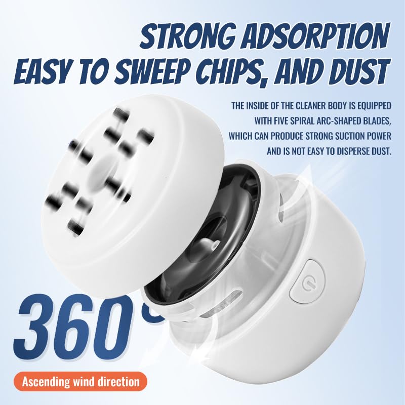 USB Desktop Vacuum Cleaner with Nozzle & Brush - Portable Mini Dust Cleaner for Office & Home