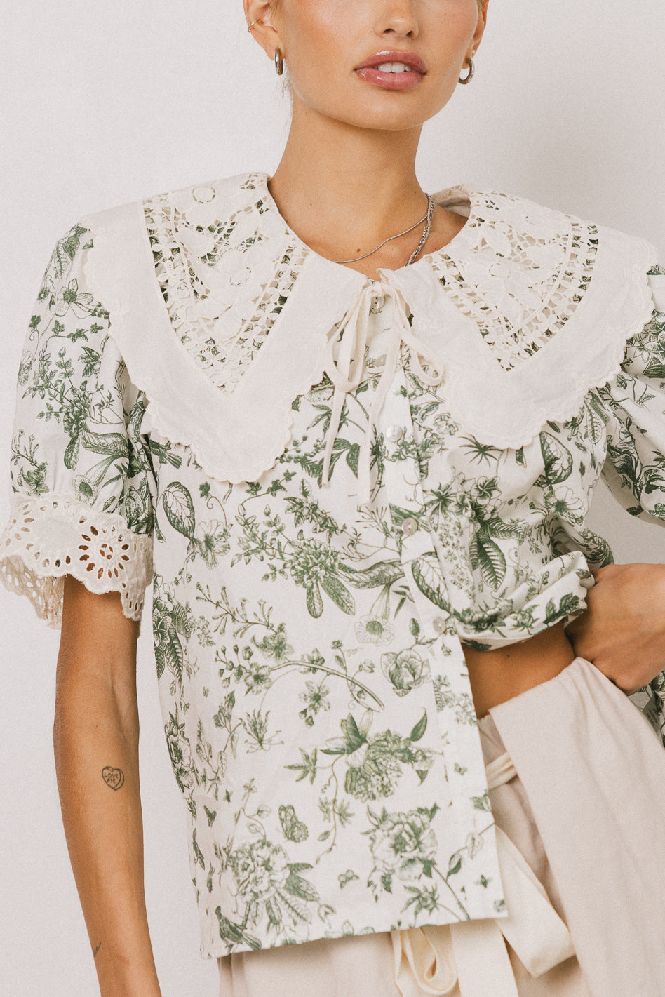 Amir Embroidered Blouse for Women - Elegant Floral Design Cotton Top - Perfect for Casual Wear, Office & Date Night Outfits