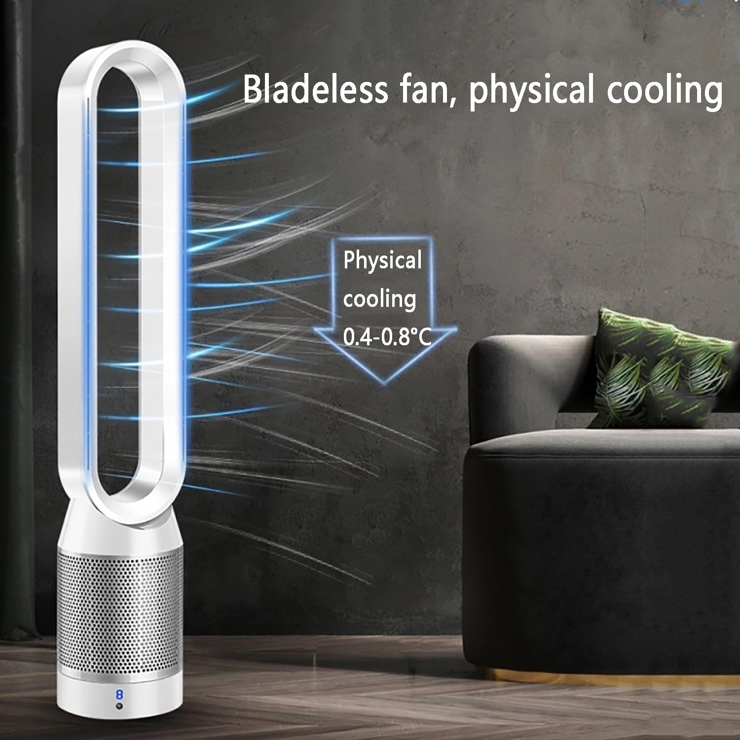 HSPLXYT Bladeless Tower Fan - Silent Oscillating Pedestal Fan with Remote Control, 8 Speed Settings & 9 Hour Timer (Rose Gold) - Perfect for Bedroom, Office, and Home Cooling