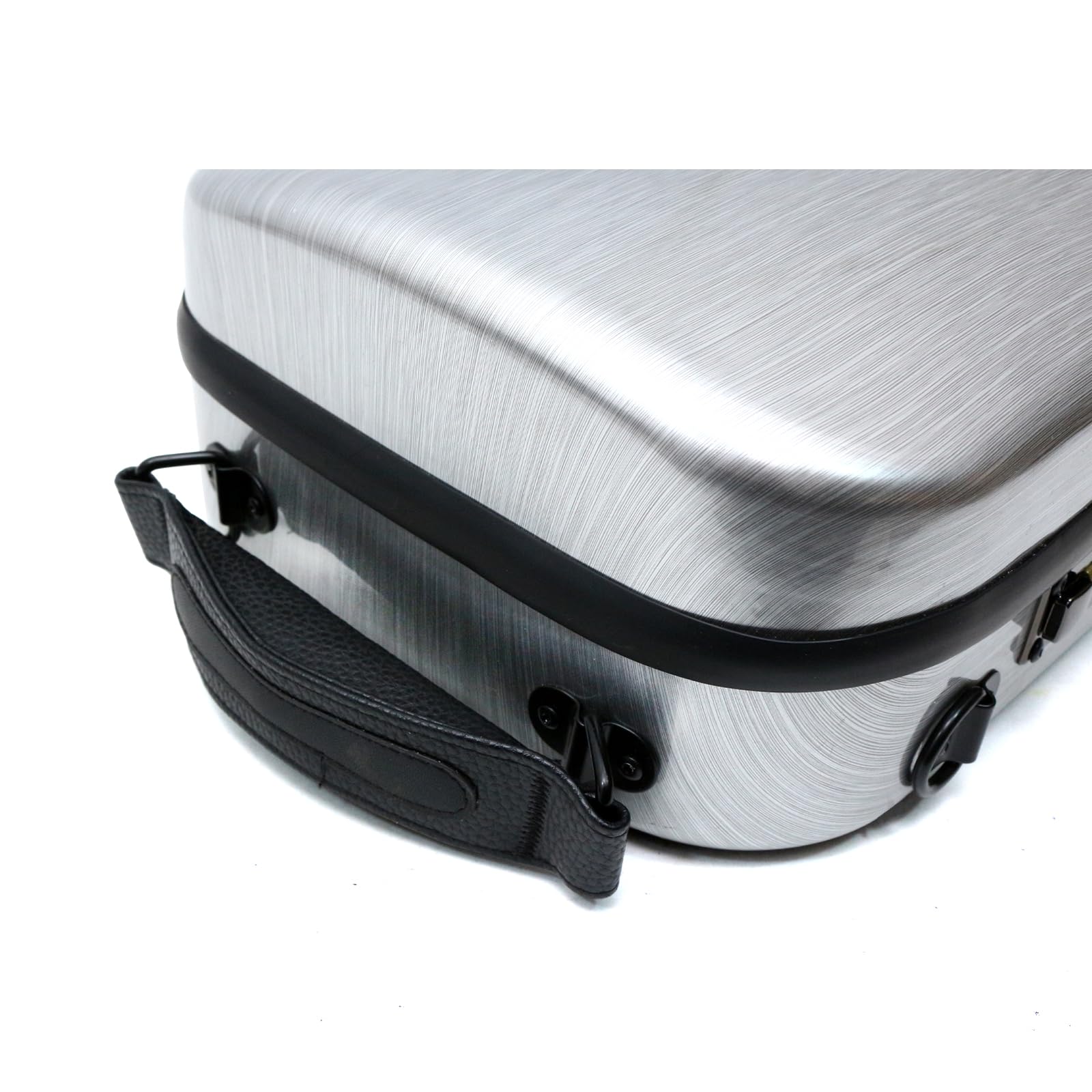 Premium 4/4 Full Size Carbon Fiber Oblong Violin Case - Hard Shell Rectangle Design with Soft Padding, Back Straps & Music Sheet Bag (Silver with Code Lock) - Perfect for Professional Musicians, Travel & Storage Protection
