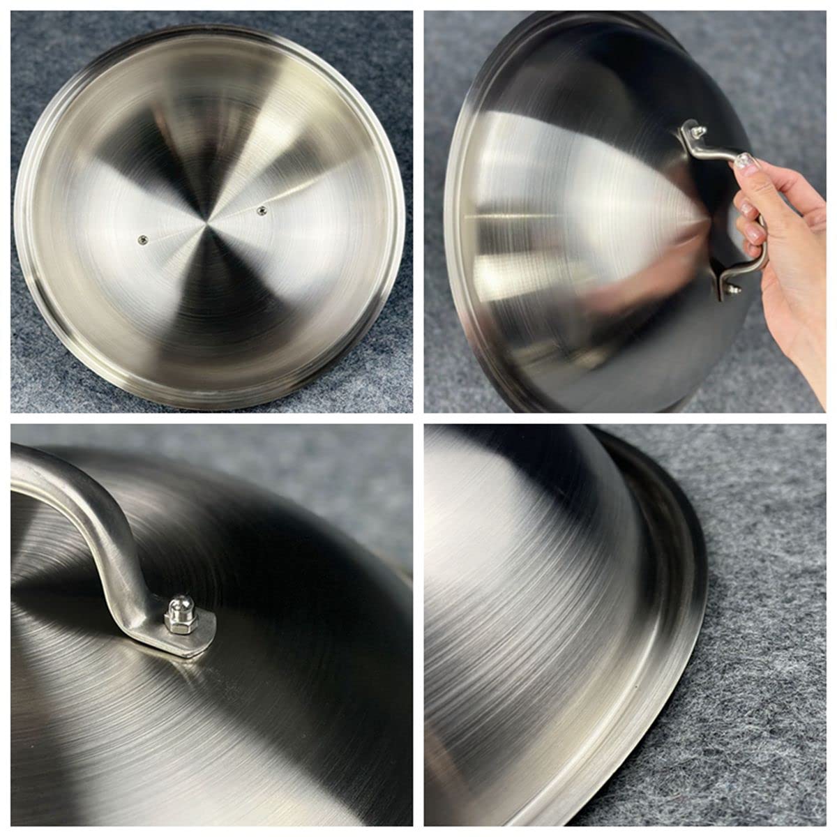 Heavy Duty 12 Inch Round Stainless Steel Griddle Accessories - Basting Cover, Cheese Melting Dome & Steaming Lid for Flat Top Grills - 0.6mm Thickness - Perfect for Indoor/Outdoor BBQ, Burgers, Pancakes & Breakfast Cooking