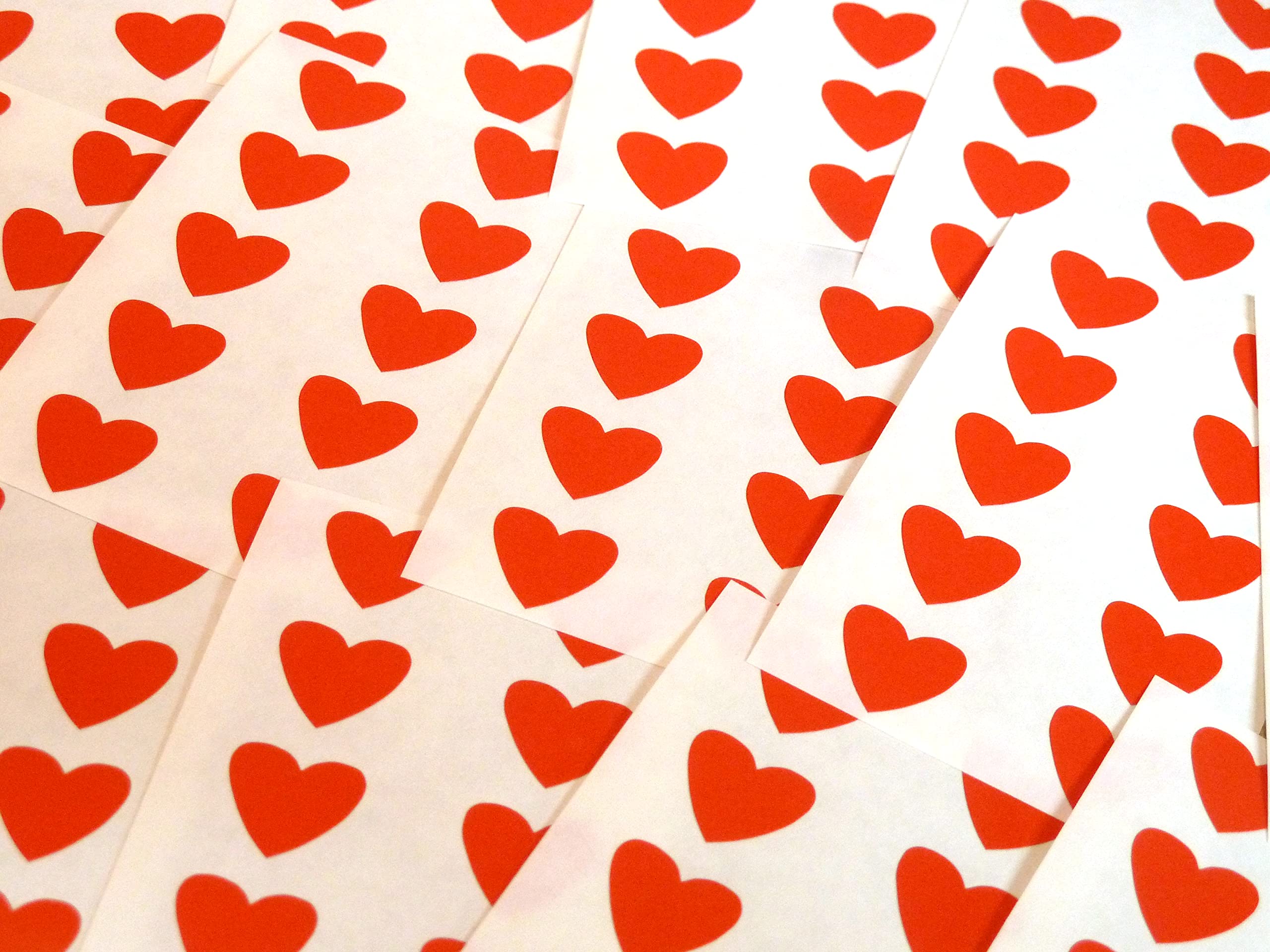 130 Red Heart Labels 13x12mm - Color Code Stickers for Organizing
