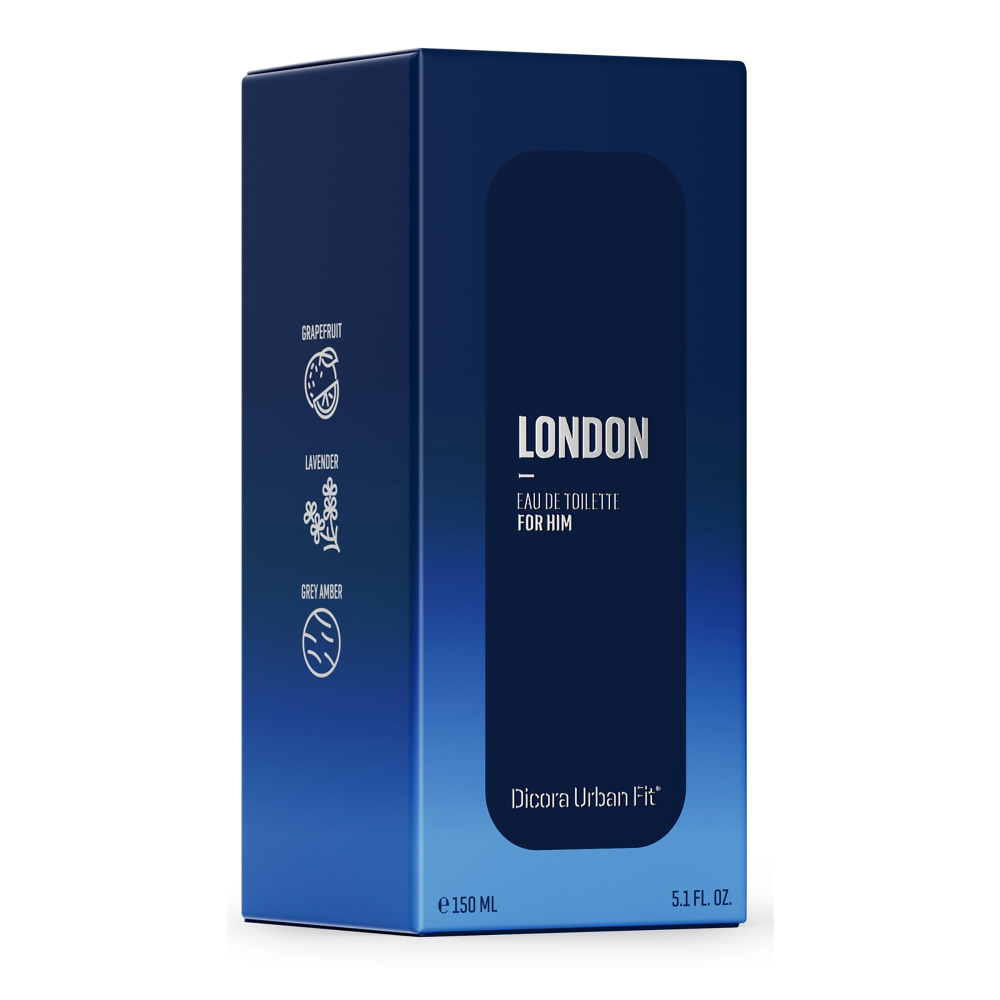 Dicora Urban Fit London Cologne for Men - Fresh Grapefruit, Sea Notes, Lavender & Woody Amber Fragrance - 5.07 oz EDT Spray - Perfect for Daily Wear, Office & Evening Events