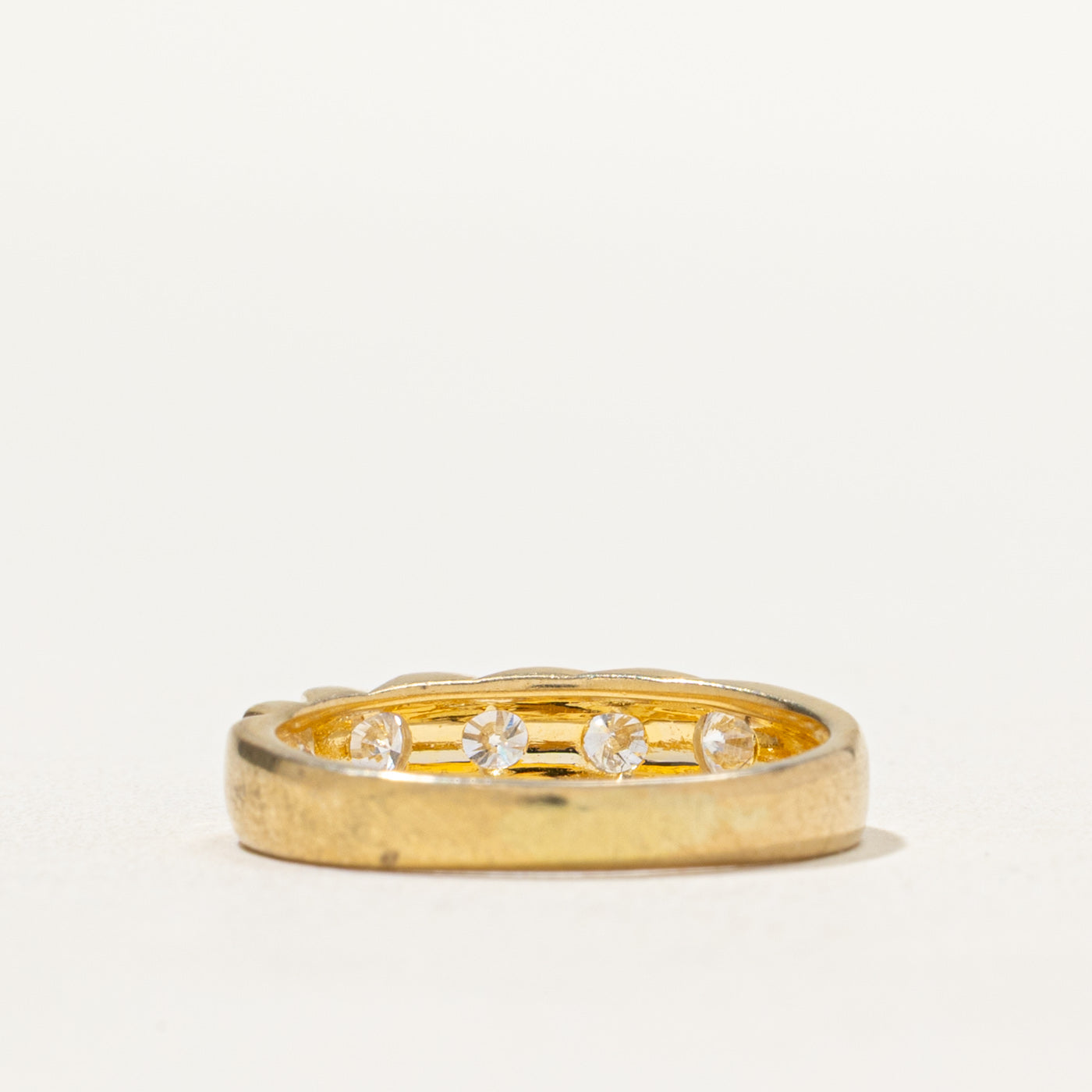 Five Stone Diamond Grooved Wedding Band Ring | 0.40ctw (0.40 Carat Total Weight) | Size 4.5 | 14K White Gold | Elegant Stackable Ring for Women | Perfect for Anniversary, Engagement & Everyday Wear