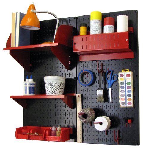 Black Pegboard Red Accessories