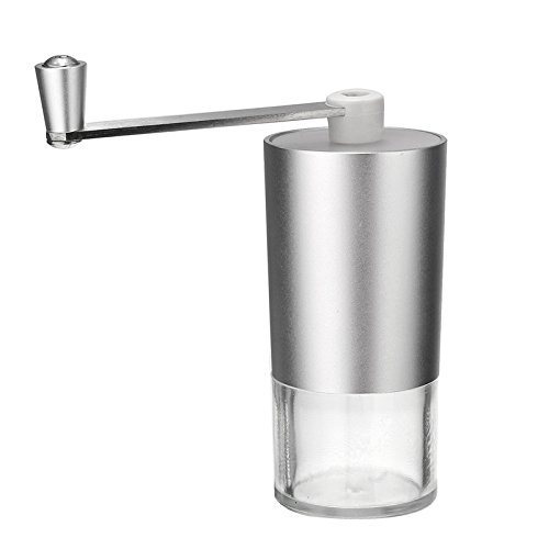 Premium Aluminum Manual Coffee Grinder - Adjustable Burr Mill for Espresso, Beans, Spices & Nuts | Portable Hand Crank Coffee Bean Grinder for Home, Camping & Travel
