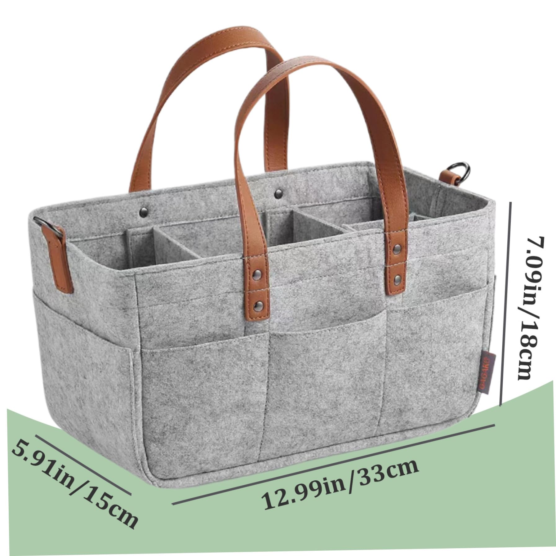 Portable Foldable Diaper Caddy Organizer - Grey Felt Baby Basket for Diapers, Wipes & Essentials | Nursery, Changing Table & On-the-Go Storage Solution