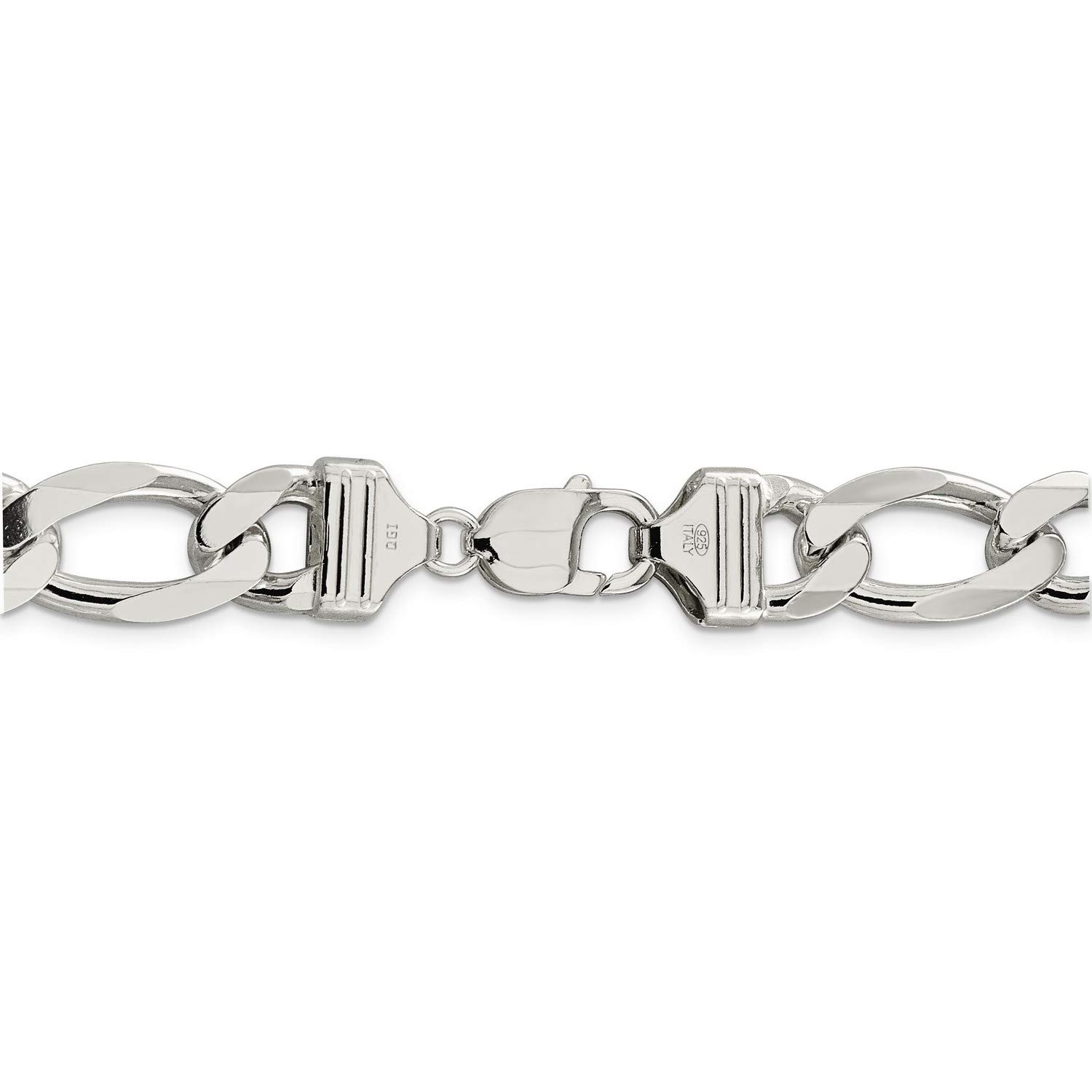 .925 Sterling Silver Large Figaro Chain Necklace, Bracelet or Anklet - Durable & Hypoallergenic Jewelry for Men & Women - Perfect for Gifts, Parties & Everyday Wear