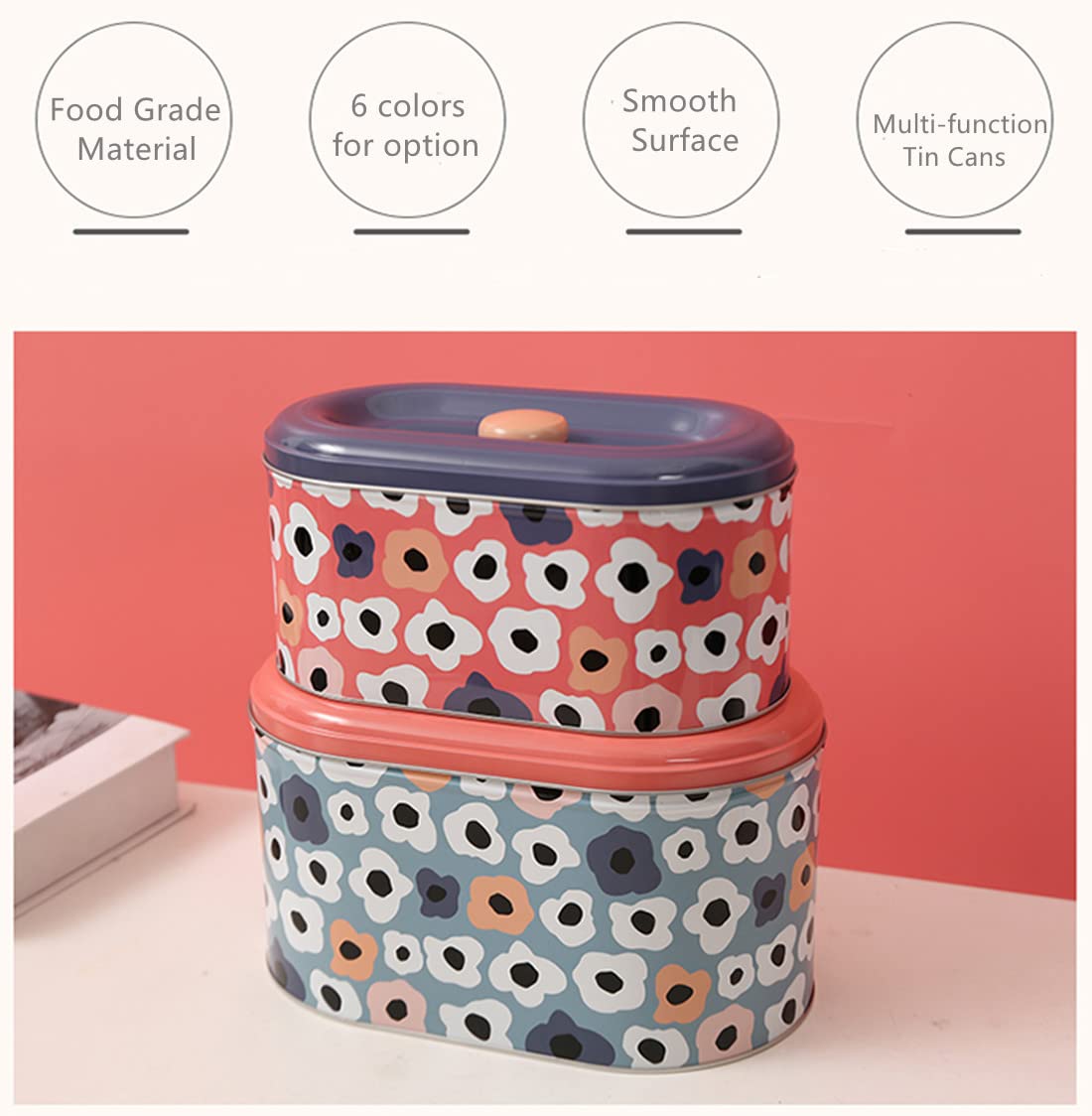 Stainless Steel Cookie Storage Tin with Lid - Airtight Food-Safe Container for Biscuits, Chocolates & Baby Snacks | Perfect for Kitchen Pantry Organization, Toddler Snack Storage & Gift Giving