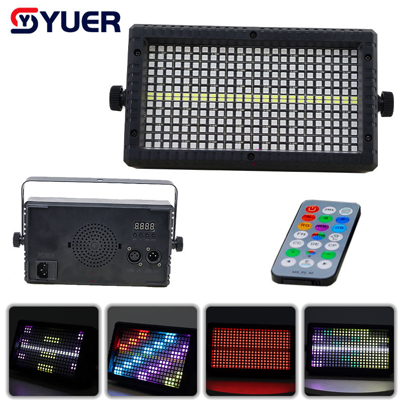 YUER™ 48+8 Segment RGB LED Strobe Light with DMX512 Control - DJ Disco Bar Stage Lighting for Music Parties, Nightclubs & Live Performances