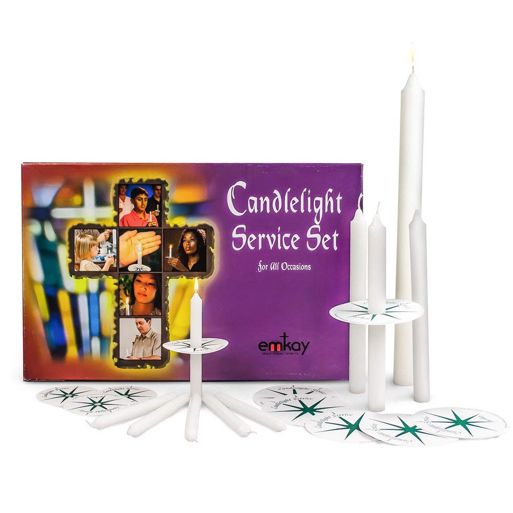 181943 Candle No. 3 Candlelight Service Set With 425 Candles - Premium Church Candles for Religious Ceremonies, Weddings & Memorial Services