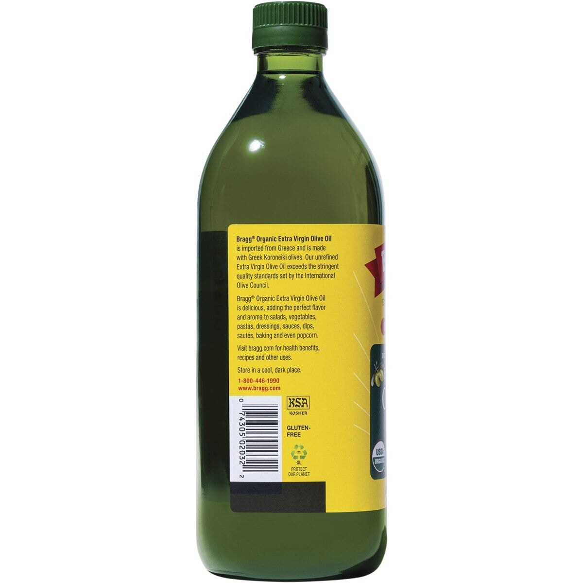 Bragg Organic Unrefined Extra Virgin Olive Oil - Cold Pressed, Unfiltered, Rich in Antioxidants | Perfect for Salad Dressings, Cooking & Healthy Recipes