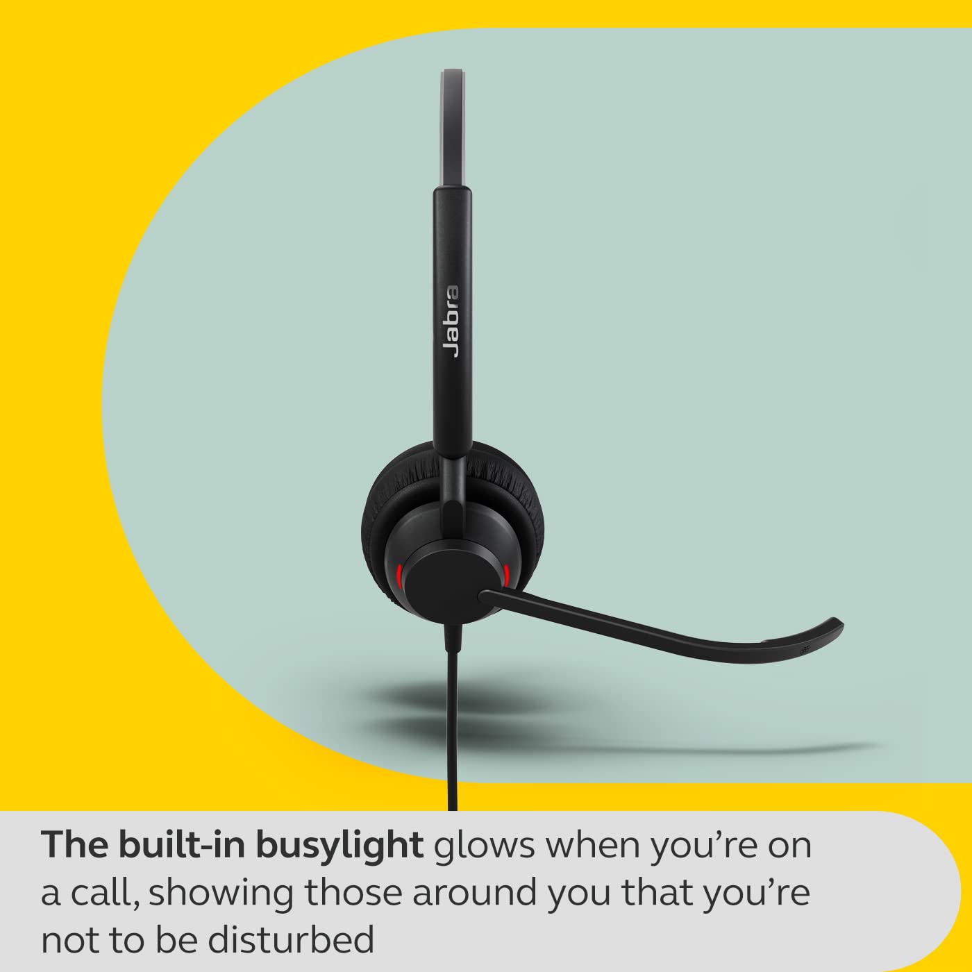 Jabra Engage 40 Wired Stereo Headset with Noise-Cancelling Microphone & USB-A Cable - Ultra-Lightweight Office Headphones for Zoom, Teams, Unify - Perfect for Remote Work, Call Centers & Video Conferencing (Black)