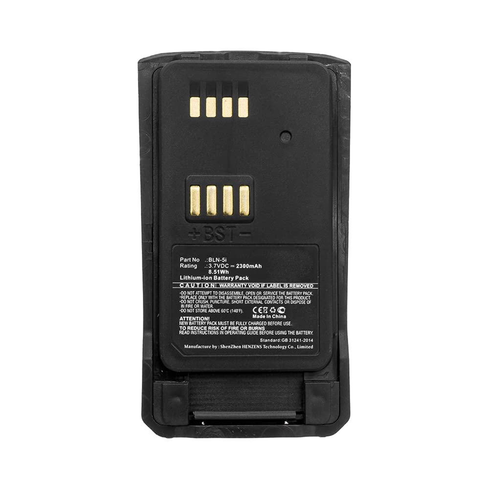Synergy Digital 2-Way Radio Battery - BLN-5i & BLN-6 Compatible Rechargeable Li-ion Battery (3.7V 2300mAh) for Motorola Walkie Talkies - Perfect for Construction, Security & Outdoor Adventures