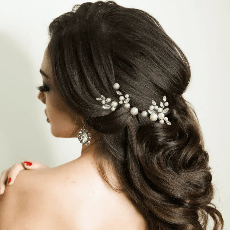 Elegant Bridal Hair Pins with Pearls & Crystals - Wedding Hair Accessories for Brides, Bridesmaids & Special Occasions | Perfect for Weddings, Prom & Formal Events
