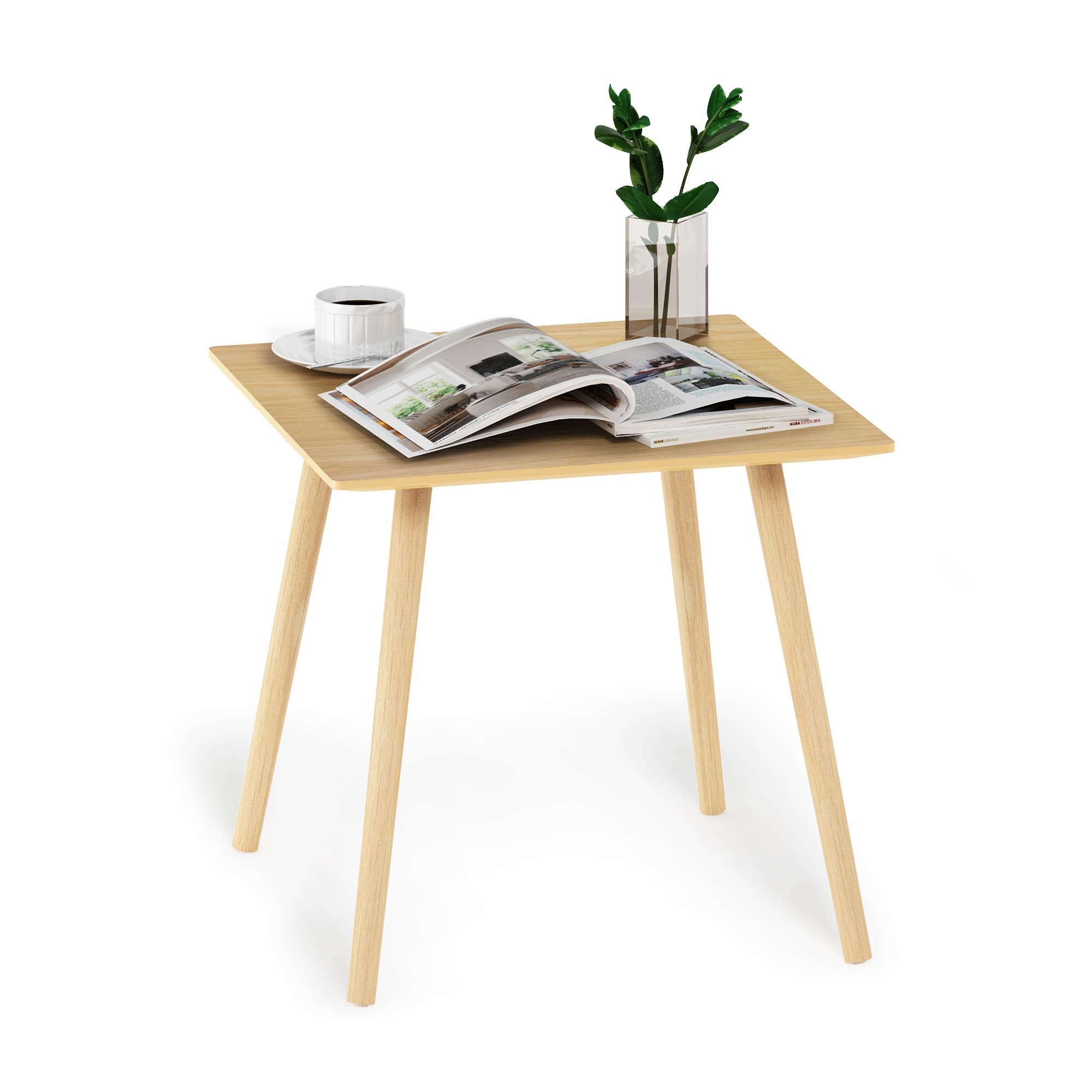 Furinno Theo Side Tables - Set of 2 Oak Wood Nightstands with Storage Shelf | Perfect for Bedroom, Living Room & Small Spaces