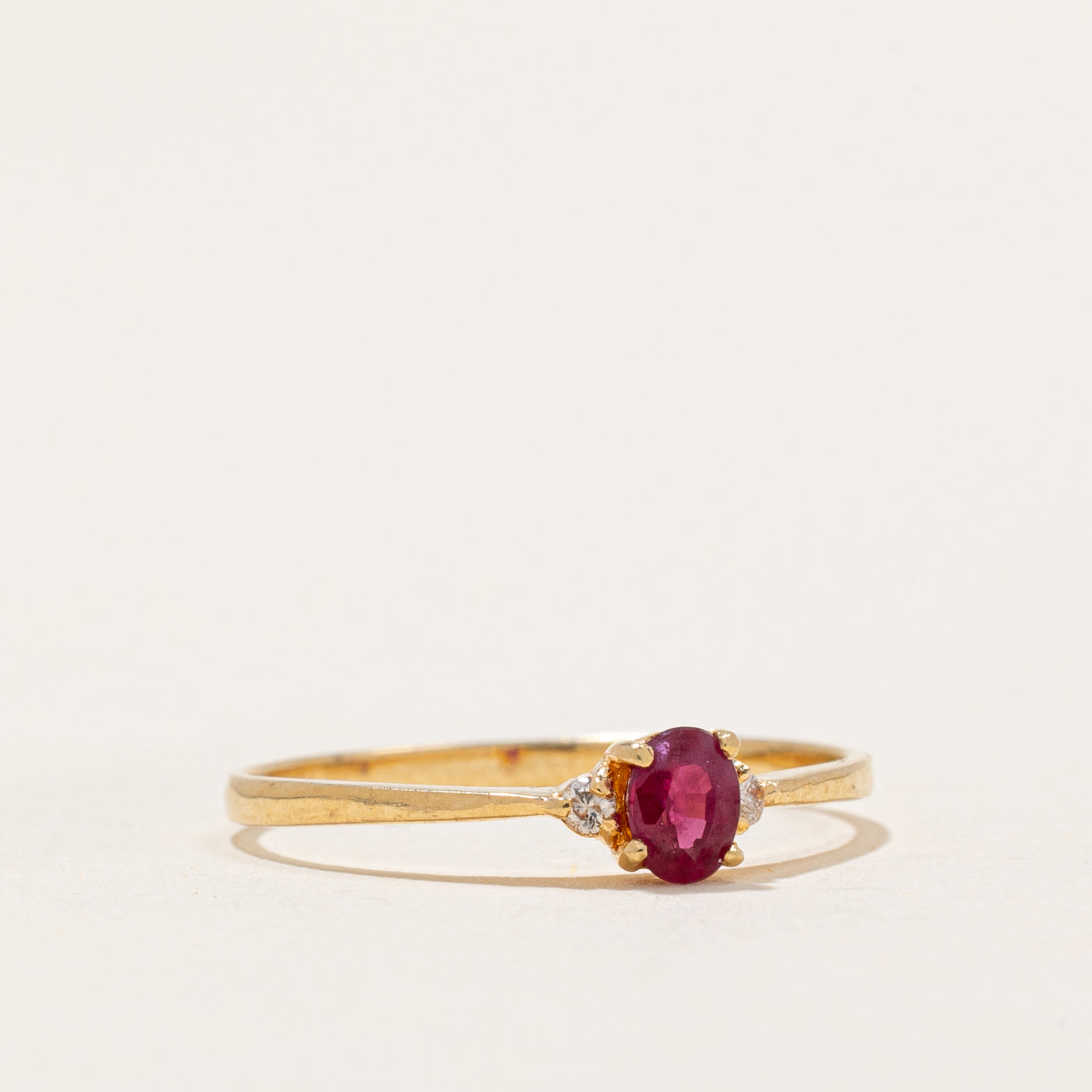 0.20ct Ruby & Diamond Ring | 0.03ctw | Size 5.25 | Elegant Jewelry for Women, Perfect for Engagement, Anniversary & Special Occasions