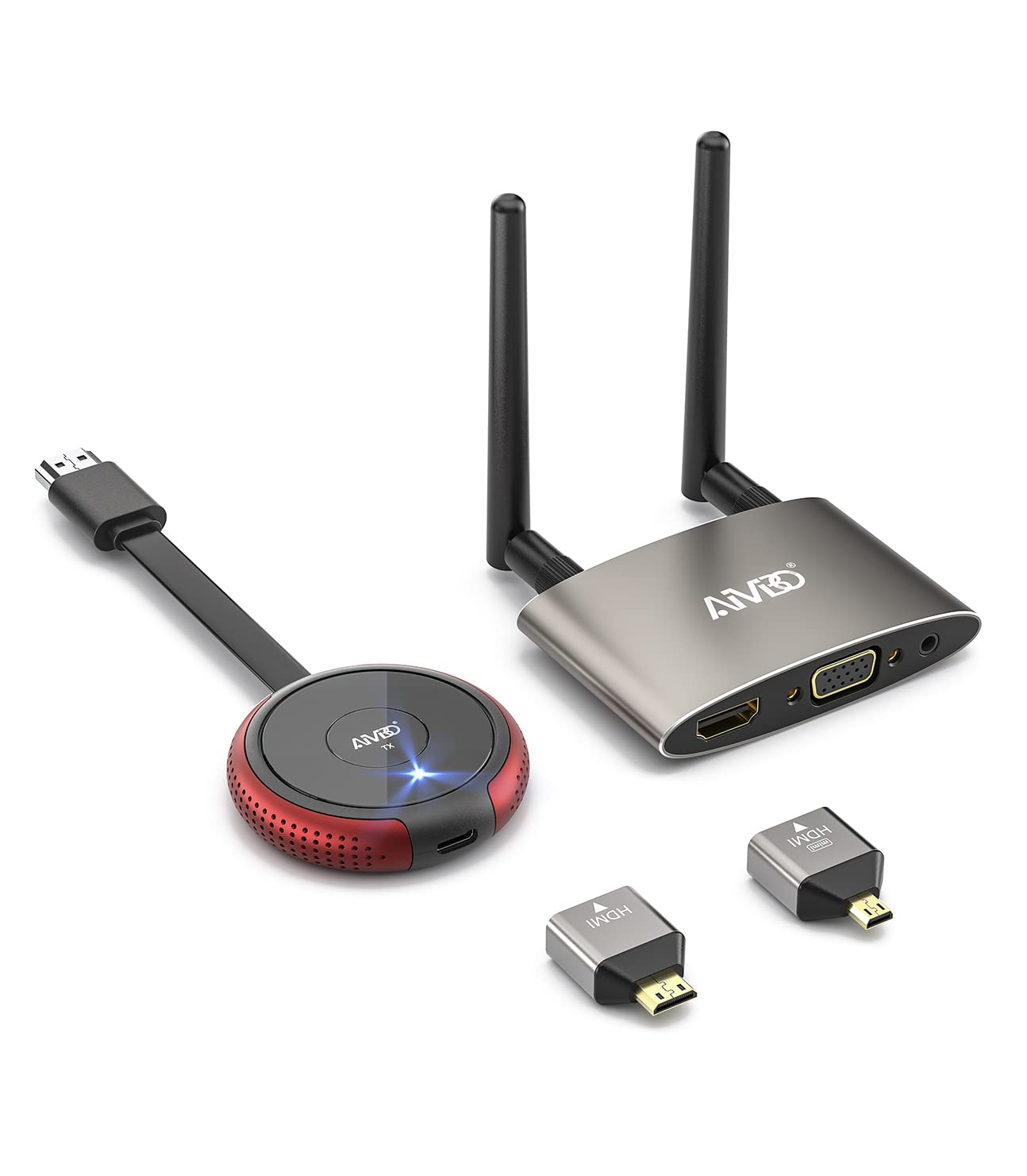 TIMBOOTECH Wireless HDMI Transmitter and Receiver Kit 4K - 165FT 5G Stable Signal, HD Video/Audio Extender for PC, Laptop, Camera, Blu-ray, Netflix, PS5 to Monitor, Projector, HDTV - Perfect for Home Theater, Gaming & Office Presentations