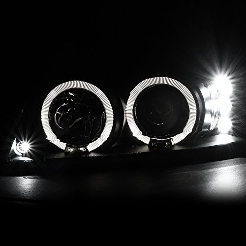 Spec-D Tuning 2LHP-MST99JM-TM LED Halo Black Projector Headlights for Ford Mustang - Upgrade Your Ride with Modern Style & Enhanced Visibility (Perfect for Night Driving & Car Customization)