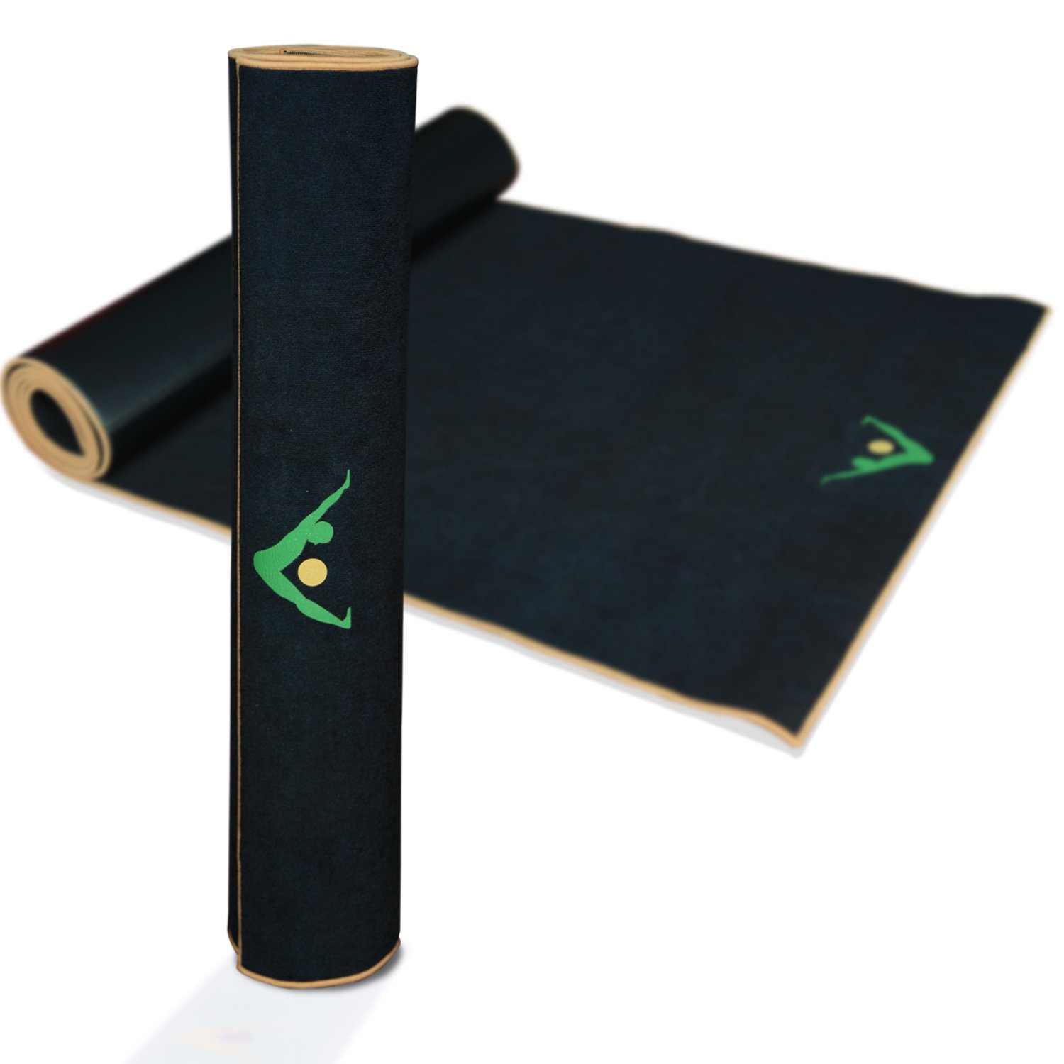 AURORAE Synergy 2-in-1 Non-Slip Hot Yoga Mat with Built-in Microfiber Towel - No Slipping, No Bunching, Odor-Resistant, Machine Washable - Perfect for Bikram, Power Yoga & Home Workouts