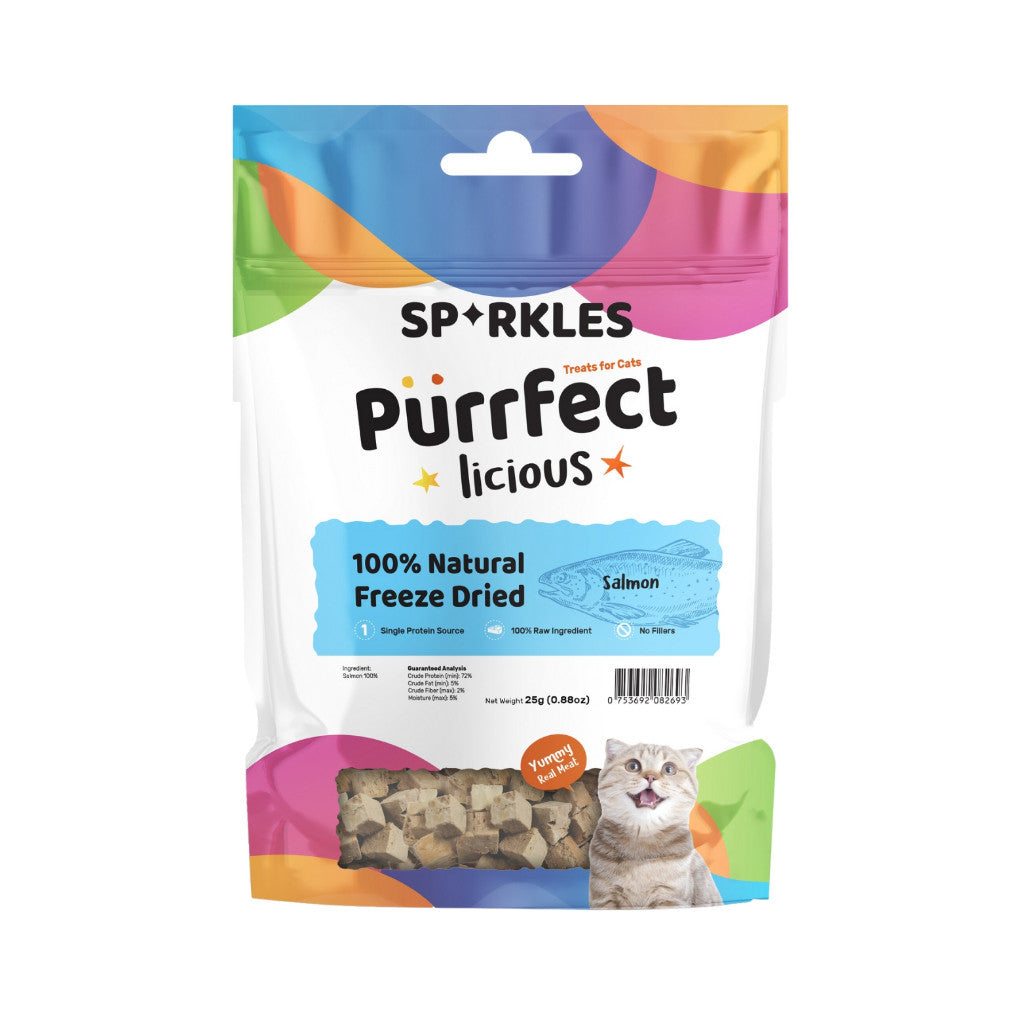 Sparkles Purrfectlicious Cat Treats - Crunchy & Creamy Bites with Real Meat, 12 Natural Flavors, Freeze-Dried & Grain-Free | Perfect for Training, Rewards & Snack Time
