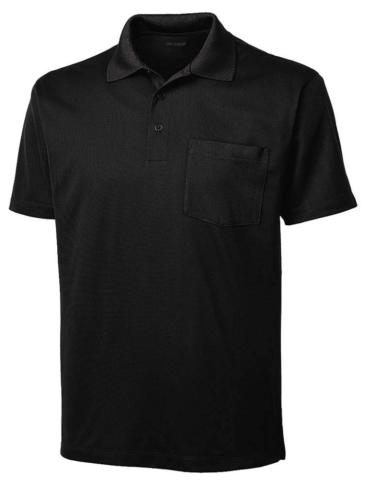 DRIEQUIP Men's Moisture-Wicking MicroPique Pocket Polo Shirt - Breathable Quick-Dry Golf & Casual Wear (Sizes XS-4XL) | Perfect for Office, Golf & Outdoor Activities
