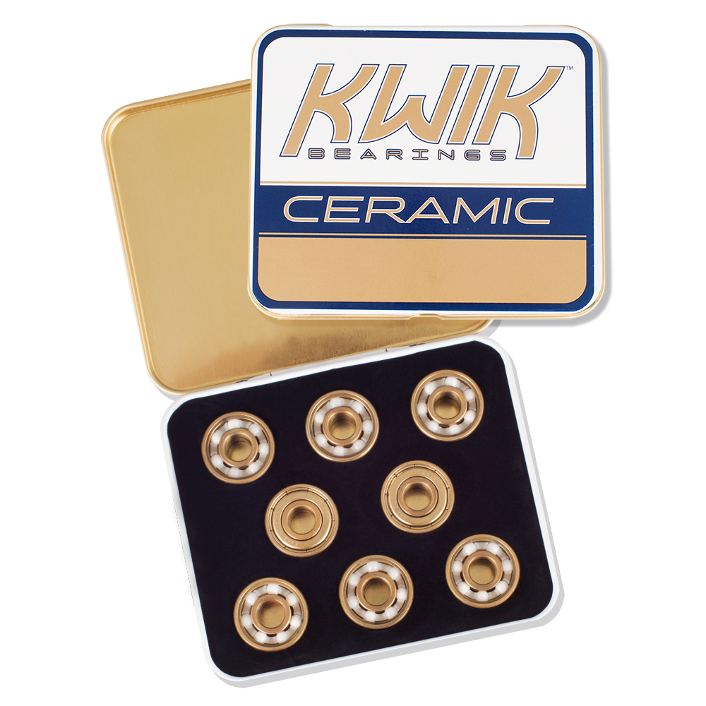 Premium KwiK Ceramic Bearings 8mm (16 Pack) - High-Speed Skateboard & Scooter Bearings for Smooth Ride Performance - Perfect for Longboards, Roller Skates & Inline Skates
