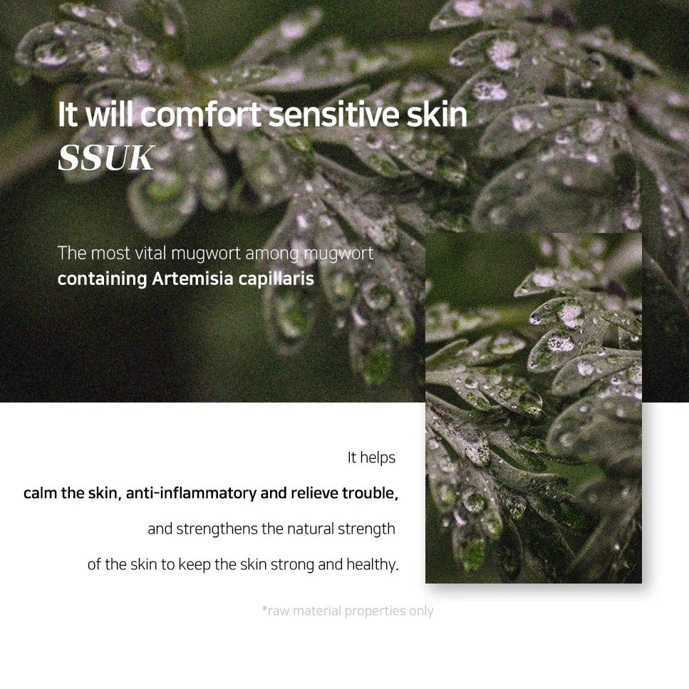 BE'BALANCE Ssuk Calming Sun Serum SPF 50+ PA++++ 35ml - Korean Sunscreen for Sensitive Skin, Daily UV Protection, Lightweight Moisturizer - Perfect for Outdoor Activities & Travel