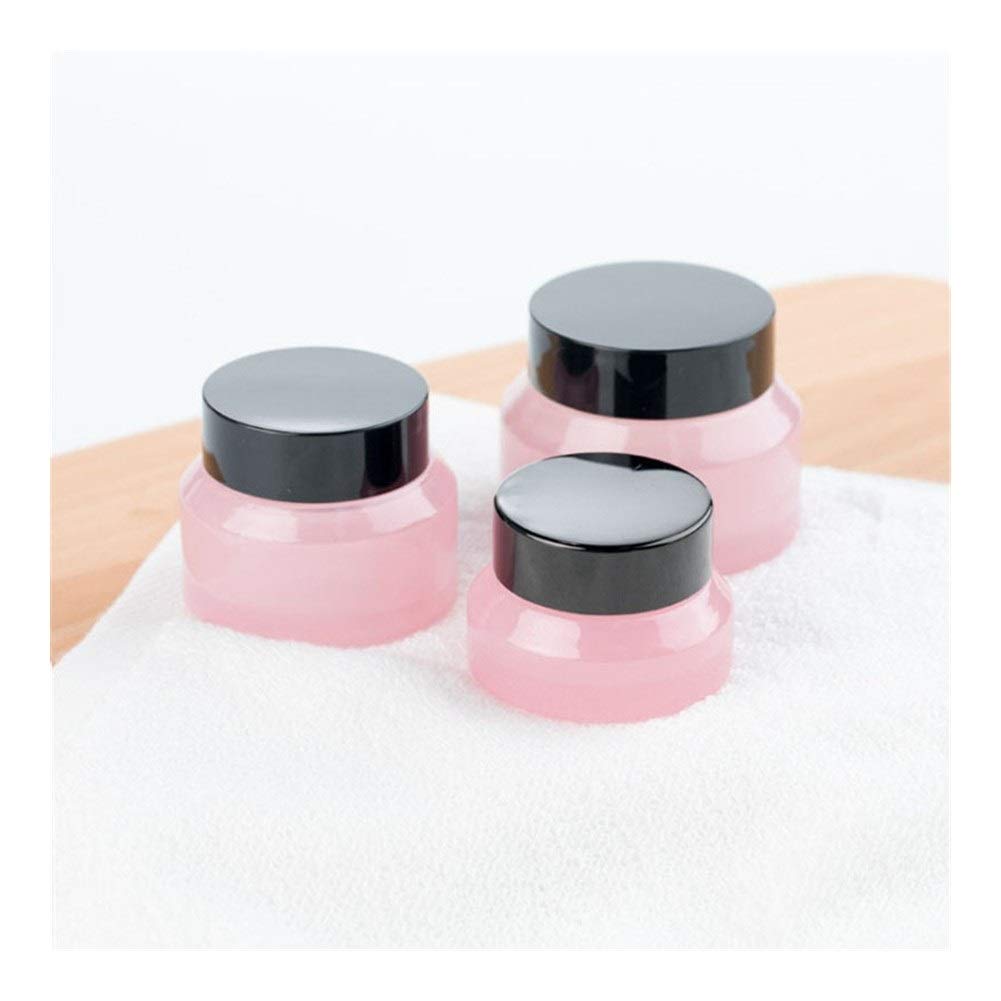 20PCS 15g/30g/50g Empty Pink Glass Cosmetic Bottles - PET Travel Containers for Facial Cream, Lip Balm & Makeup Samples - Reusable Mini Jars for Skincare, DIY Beauty & Travel Essentials (Pink Glass)