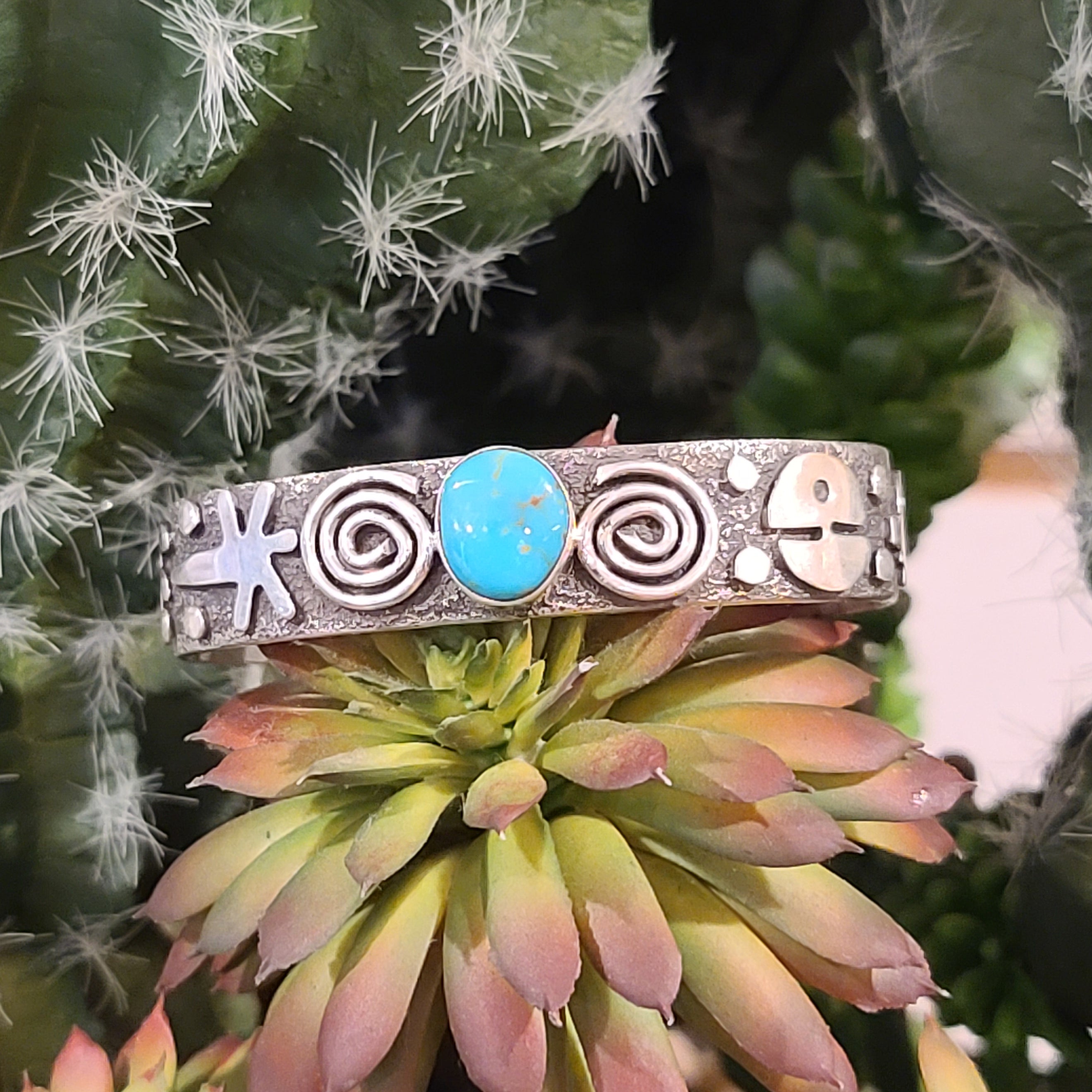 Indian Touch Of Gallup Sanchezroystoncuff Bracelet Size 46 - Handmade Boho Beaded Cuff for Women | Perfect for Festivals, Boho Chic Outfits & Spiritual Jewelry Collection